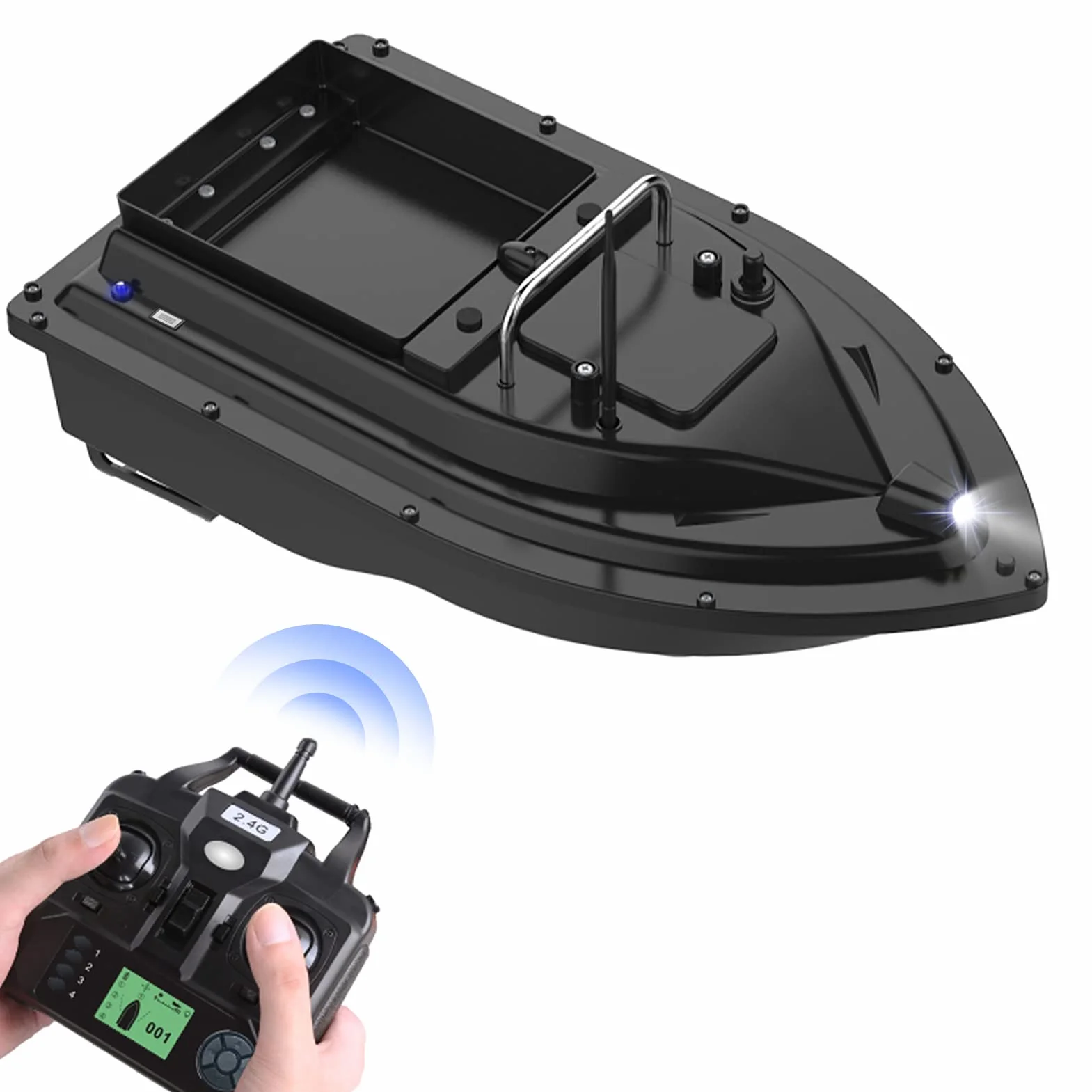 Kavolet Zdalnie sterowana łódź zanętowa do wędkowania, z GPS, zasięg 500 m, ładowność 2 kg, duży zbiornik na zanętę, automatyczne nęcenie, akumulator 10000 mAh, do nocnego łowienia