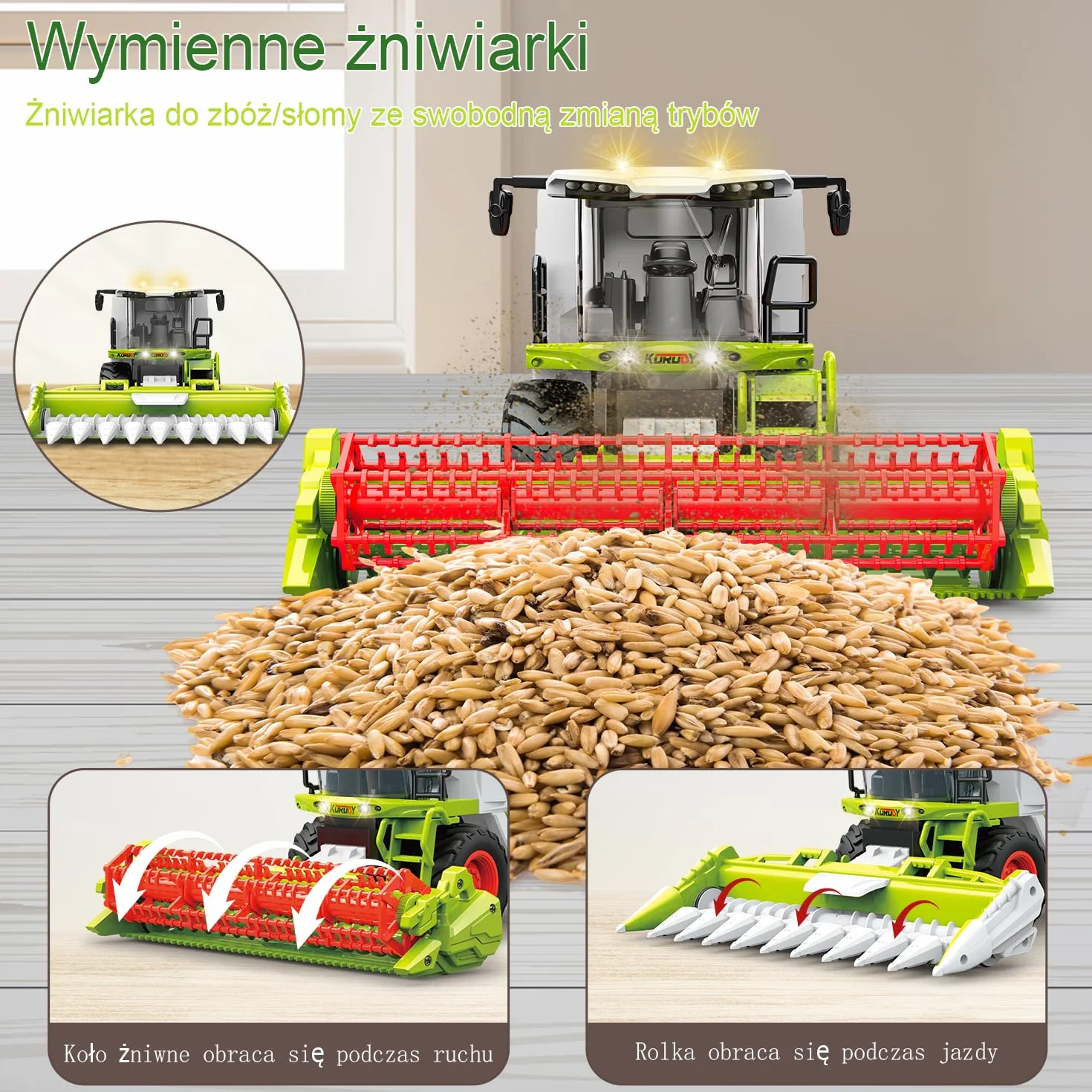 Zdalnie sterowany traktor kombajn zbożowy, traktor zdalnie sterowany kombajn od 3-6 lat, kombajn zabawka, rc buldog, Pojazd, Farma, Rolnictwo, Ciągnik, Maszyna żniwna, Praca w polu, Zabawka