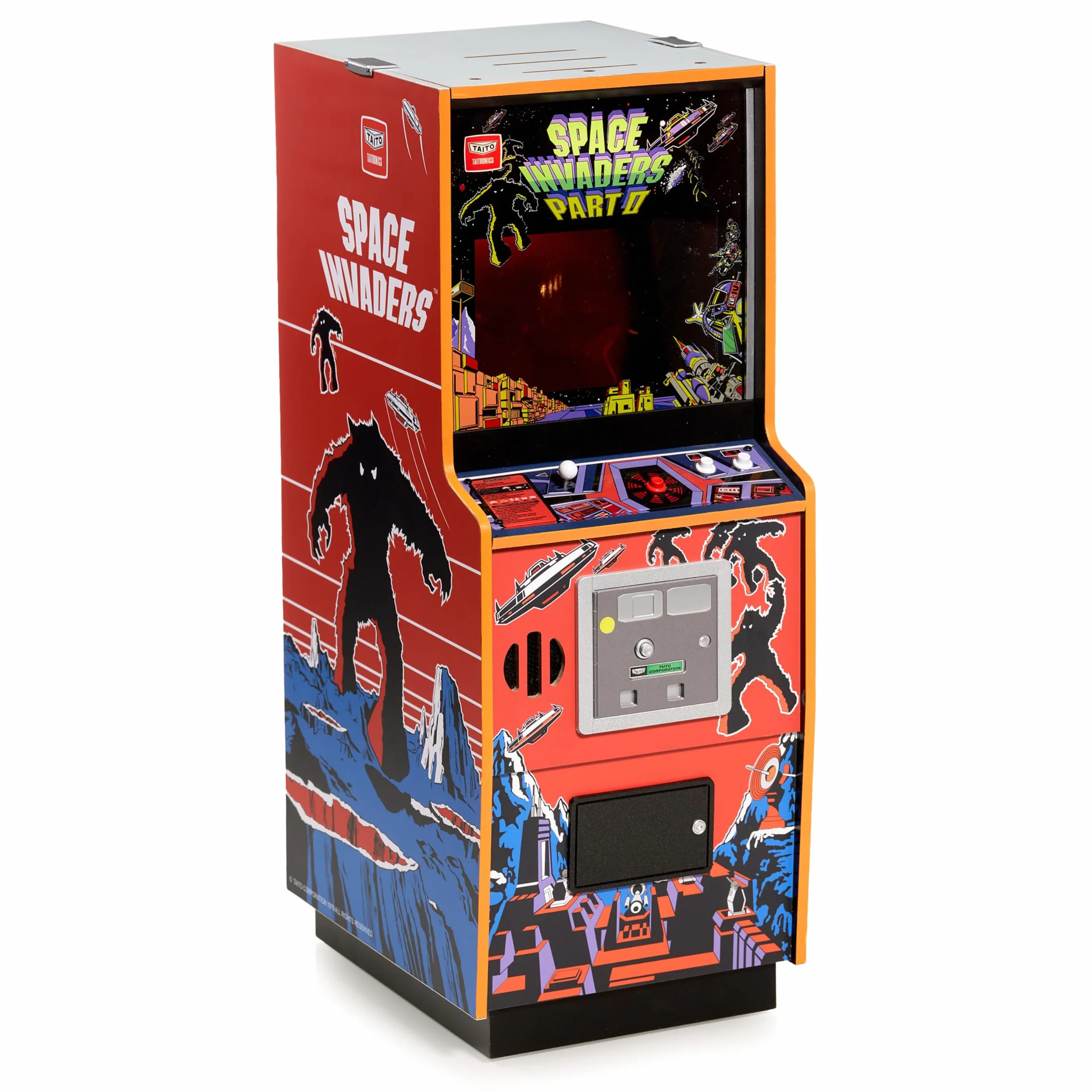 Quarter Arcades Oficjalna kosmiczna najeźdźcy część II rozmiar 1/4 mini szafka zręcznościowa od Numskull - grywalna replika retro zręcznościowa maszyna do gier - konsola Micro Retro