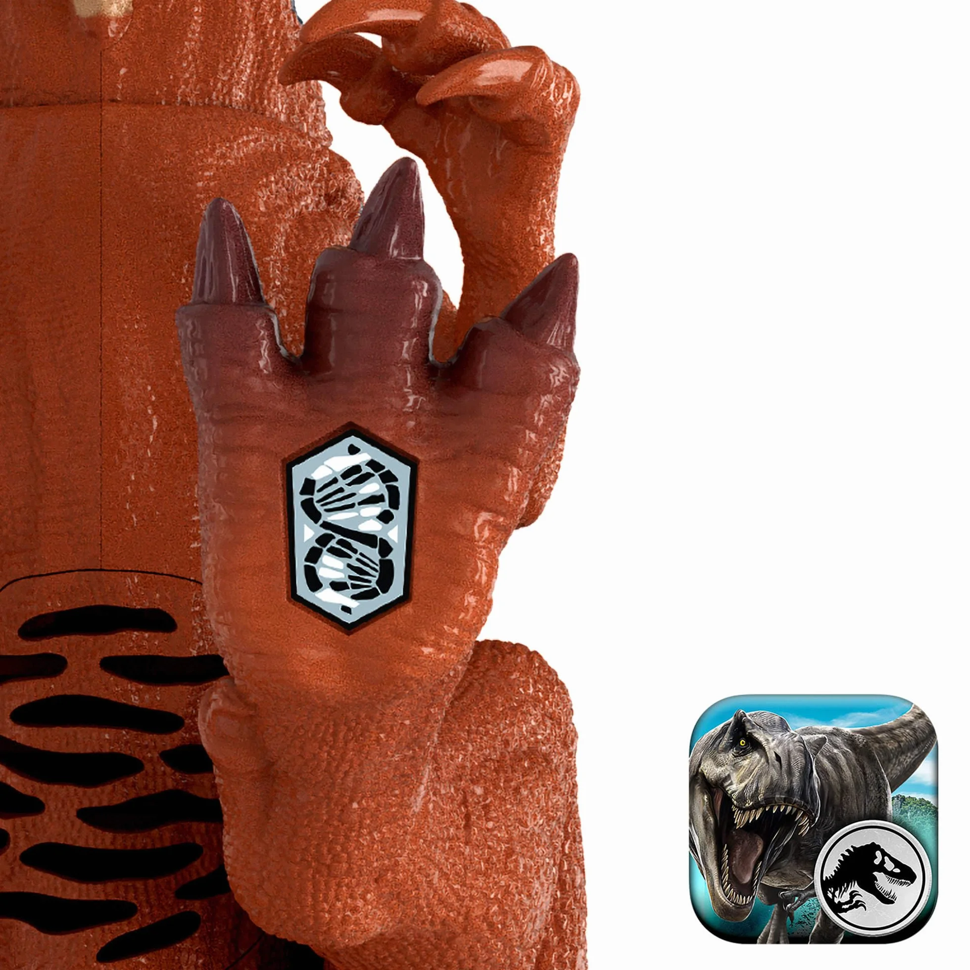 Mattel Jurassic World Afrowenator Ryczący dinozaur Figurka dinozaura, wielokierunkowy atak paszczą i dźwięk, zabawka interaktywna do ustawiania w różnych pozach, dinozaur zabawka dla dzieci 4+, JKL76