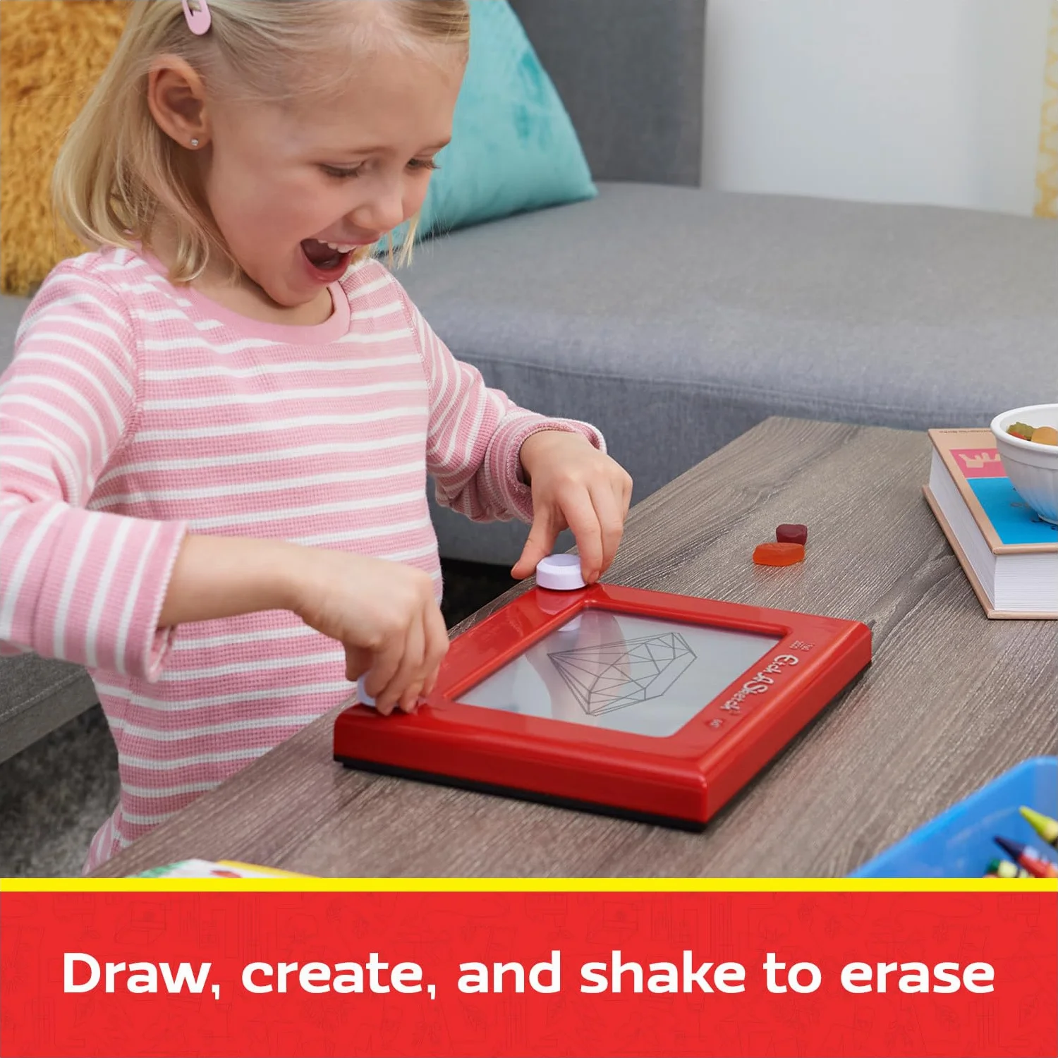 Etch A Sketch - Oryginalny magiczny ekran - Tablica magnetyczna dla dzieci - z 86% tworzywa sztucznego z recyklingu - Gry kreatywności zaangażowane w ochronę środowiska - 6066719 - Zabawki dla dzieci
