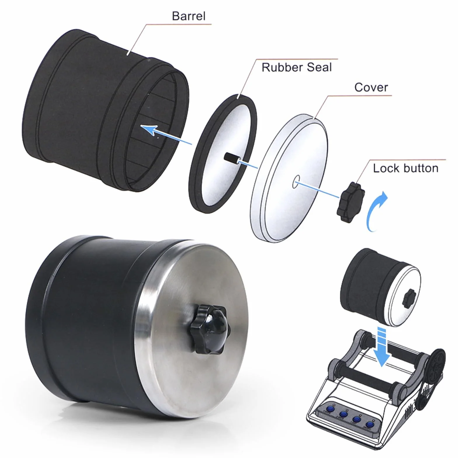 Rock Tumbler Kit, DIY Stone Polishing Toy z Raw Gemstones Polerowanie zamek ABS Metal Polishing Machine dla dorosłych dzieci, ()