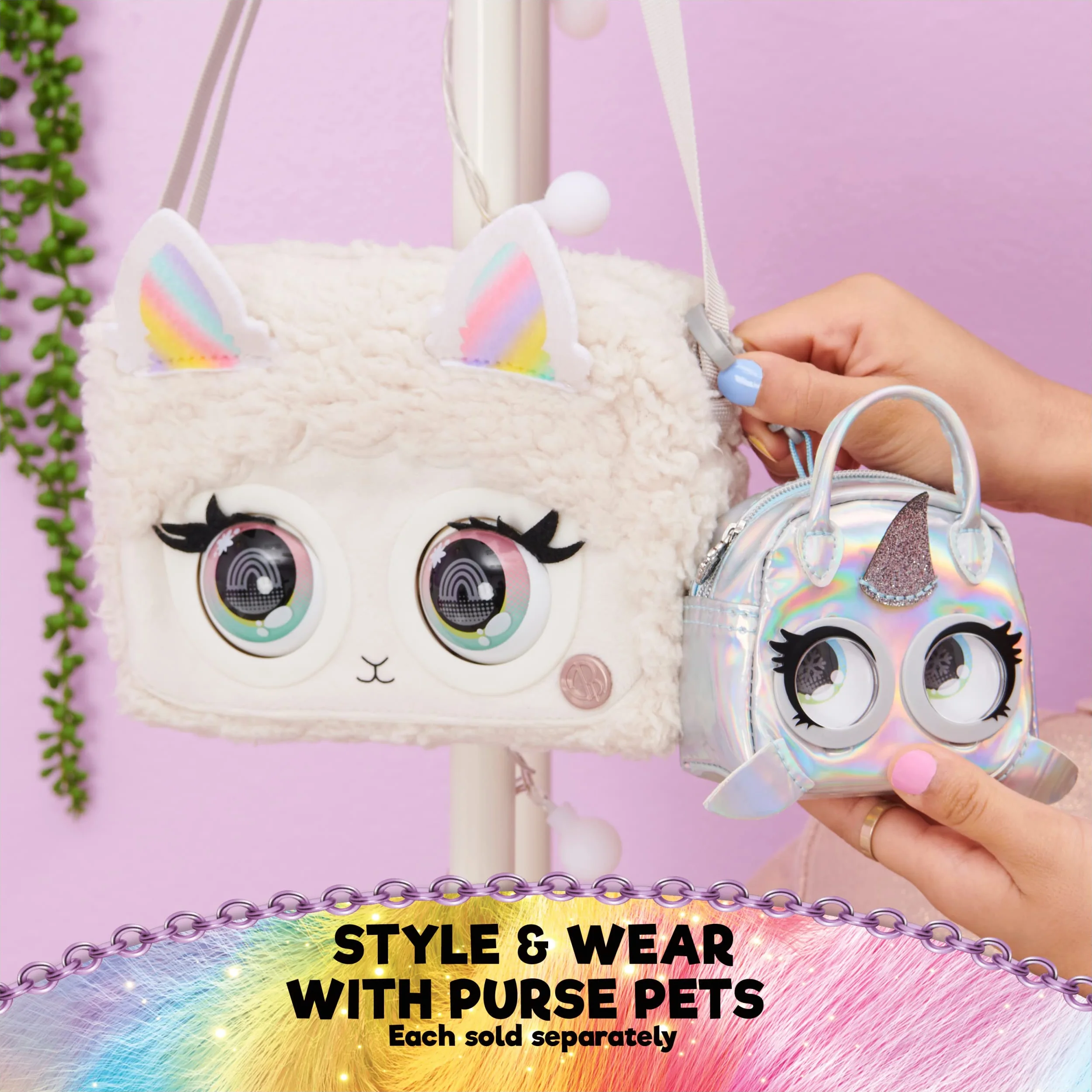 Purse Pets Mikro-zestaw 2 mikrofonów - mini torebka w formacie towarzysza - 2 małe zwierzęta do zawieszenia na dźwięku lub pasku - Poruszają oczy - 6064161 - Zabawka dla dzieci od 5 lat