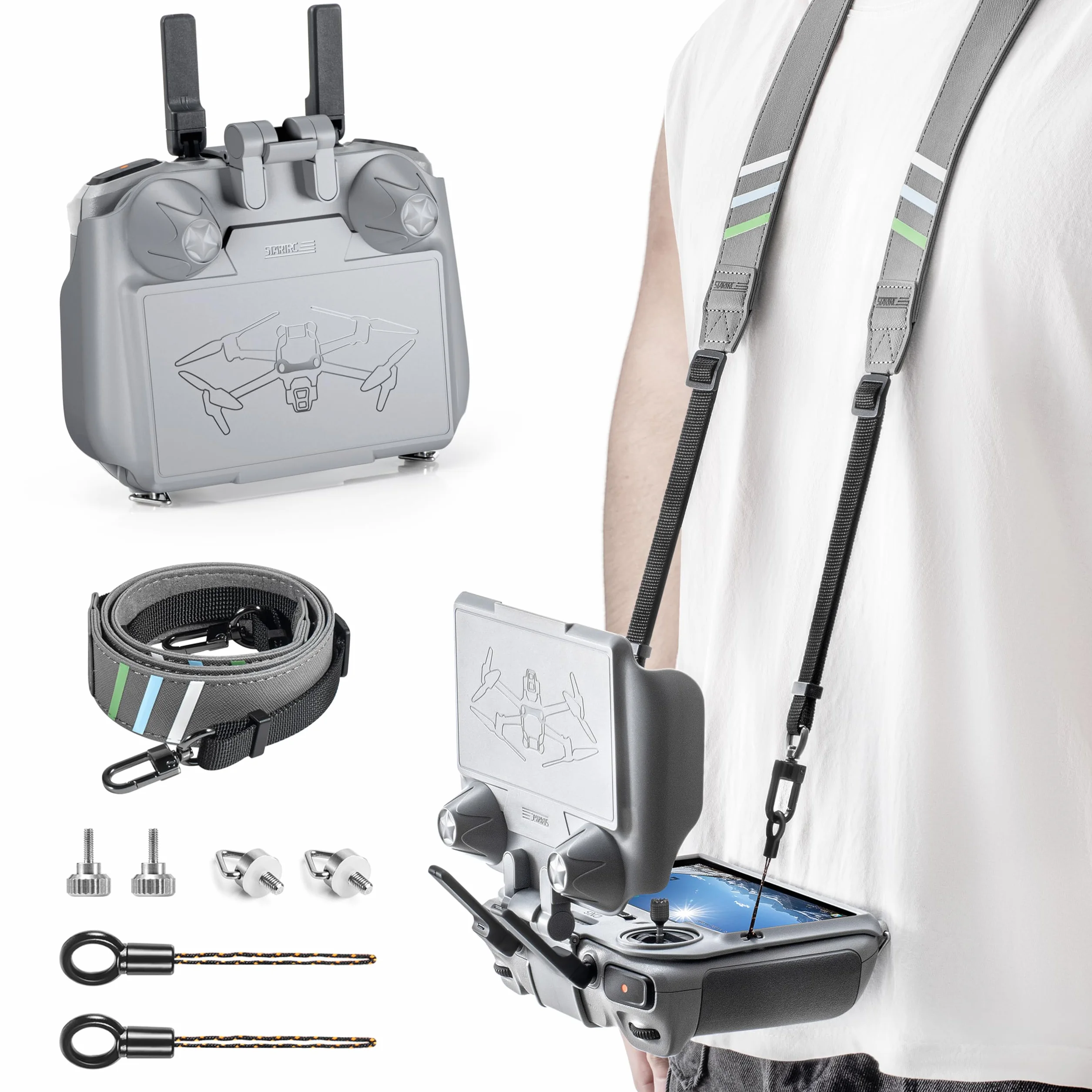 STARTRC Osłona przeciwsłoneczna Mini 5 Pro z paskiem do DJI LITO X1/Mini 5/4/3/Neo/Air 3/Air 3S, ochrona dla RC 2 i kontrolera, joysticka, ochrona ekranu