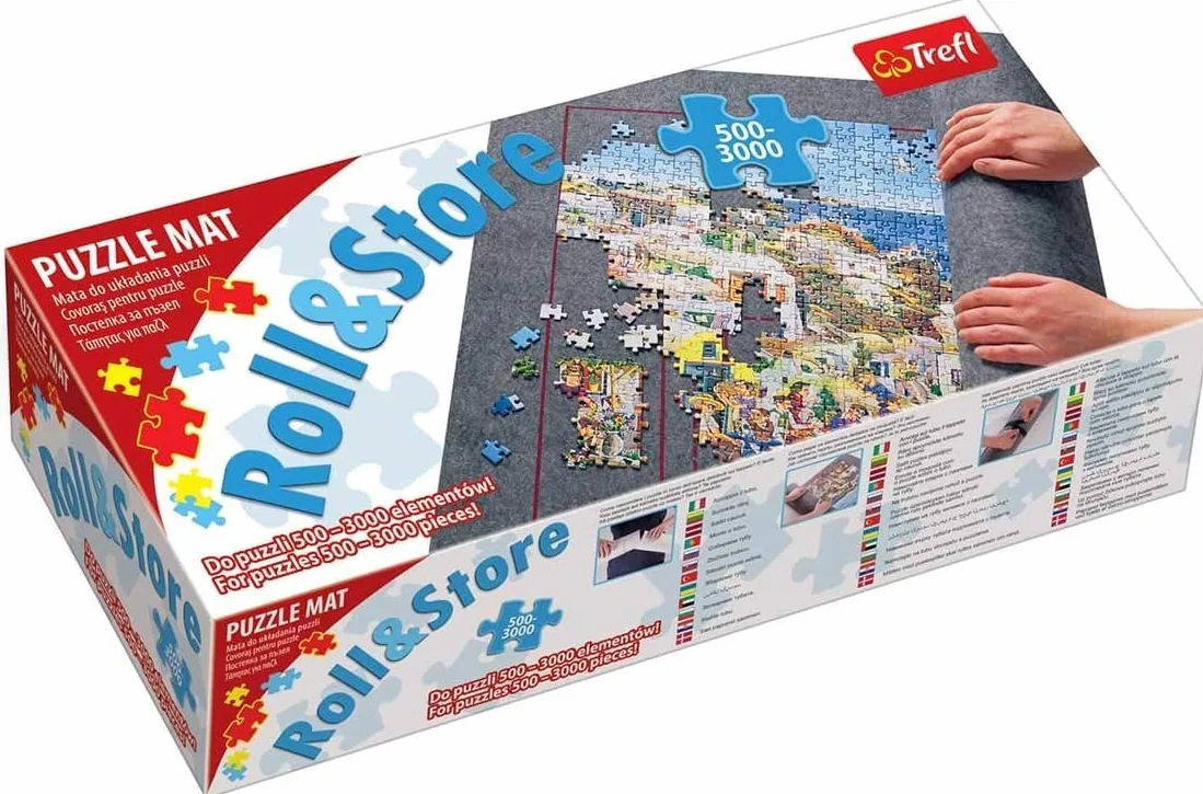 Trefl - Mata do Układania Puzzli, 500-3000 Elementów Trefl– Do Przenoszenia i Przechowywania Puzzli, Mata z Mocnymi Rzepami, Duży Rozmiar, Do Układanek o Rozmiarze do 116x85 cm