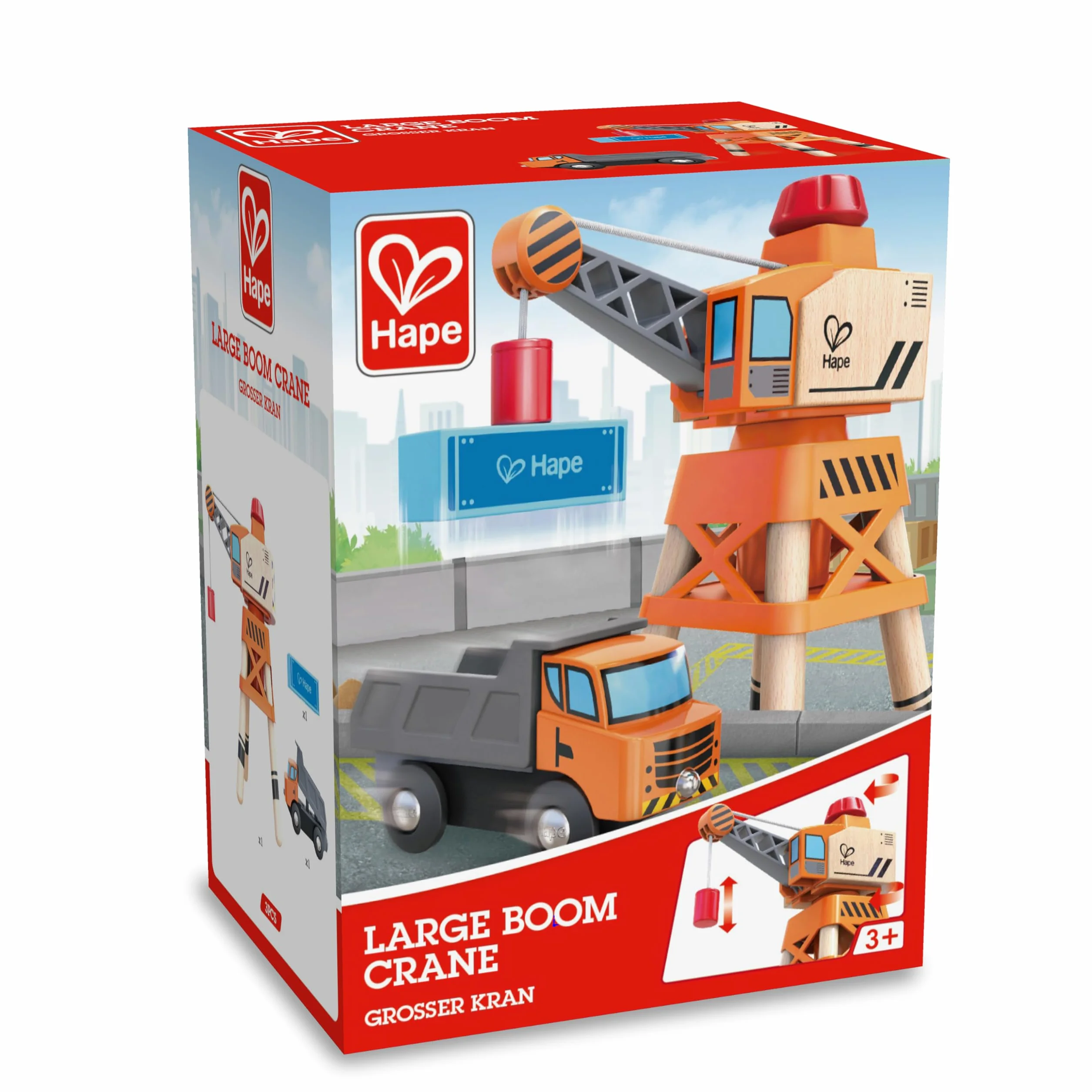Hape E3715 Large Boom Crane - Wooden Train Track Accessories