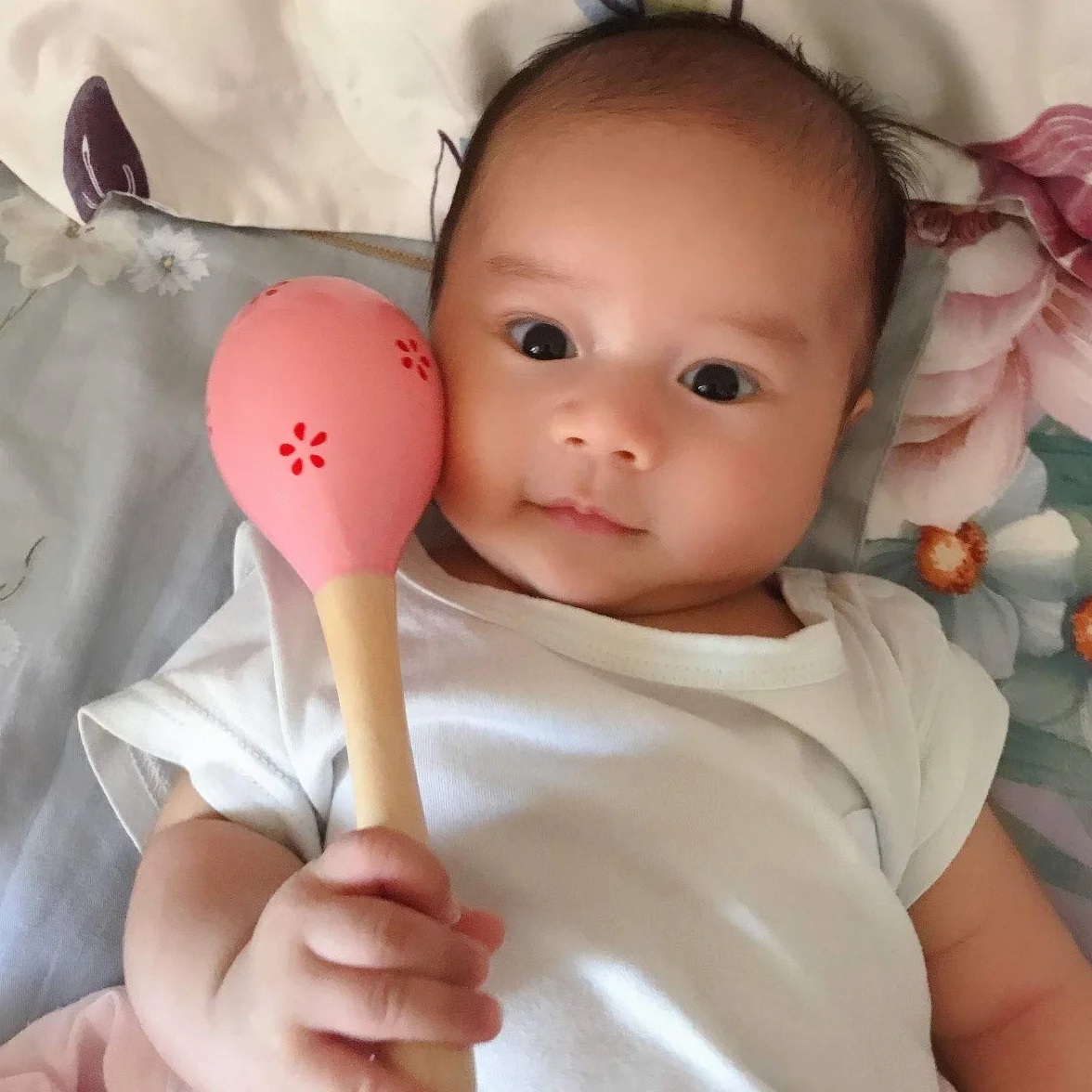 JZK 8 drewnianych grzechotek Maraca, shaker, perkusja, muzyka, zabawki edukacyjne, prezent na baby shower, dzień dziecka, urodziny dziecka (losowy kolor)