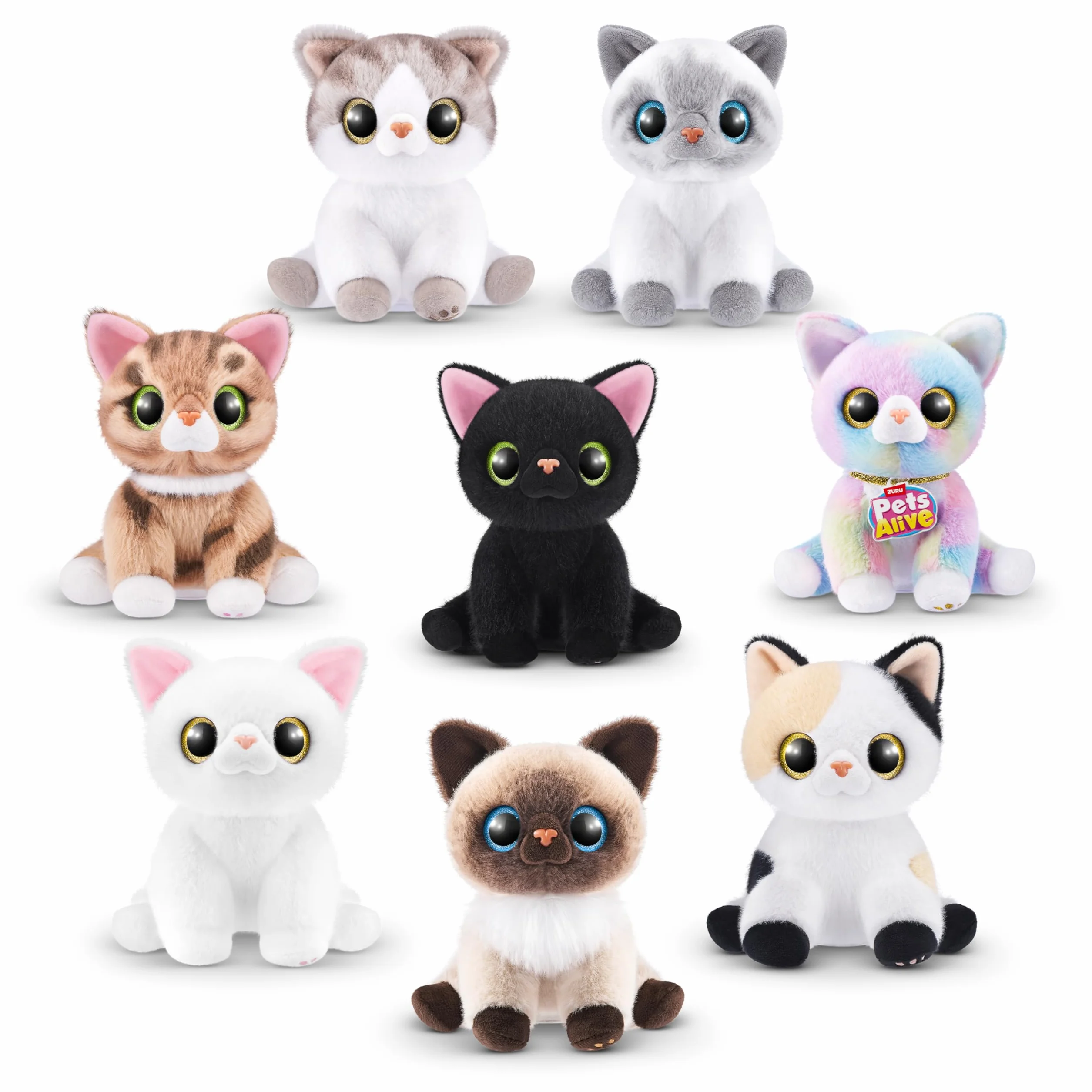 Pets Alive Smitten Kittens Ginger, Surprise Kitten Plush, ultramiękkie pluszaki, interaktywne zabawki dla zwierząt domowych, elektroniczny kotek dla zwierząt domowych, od 3 lat (imbir)