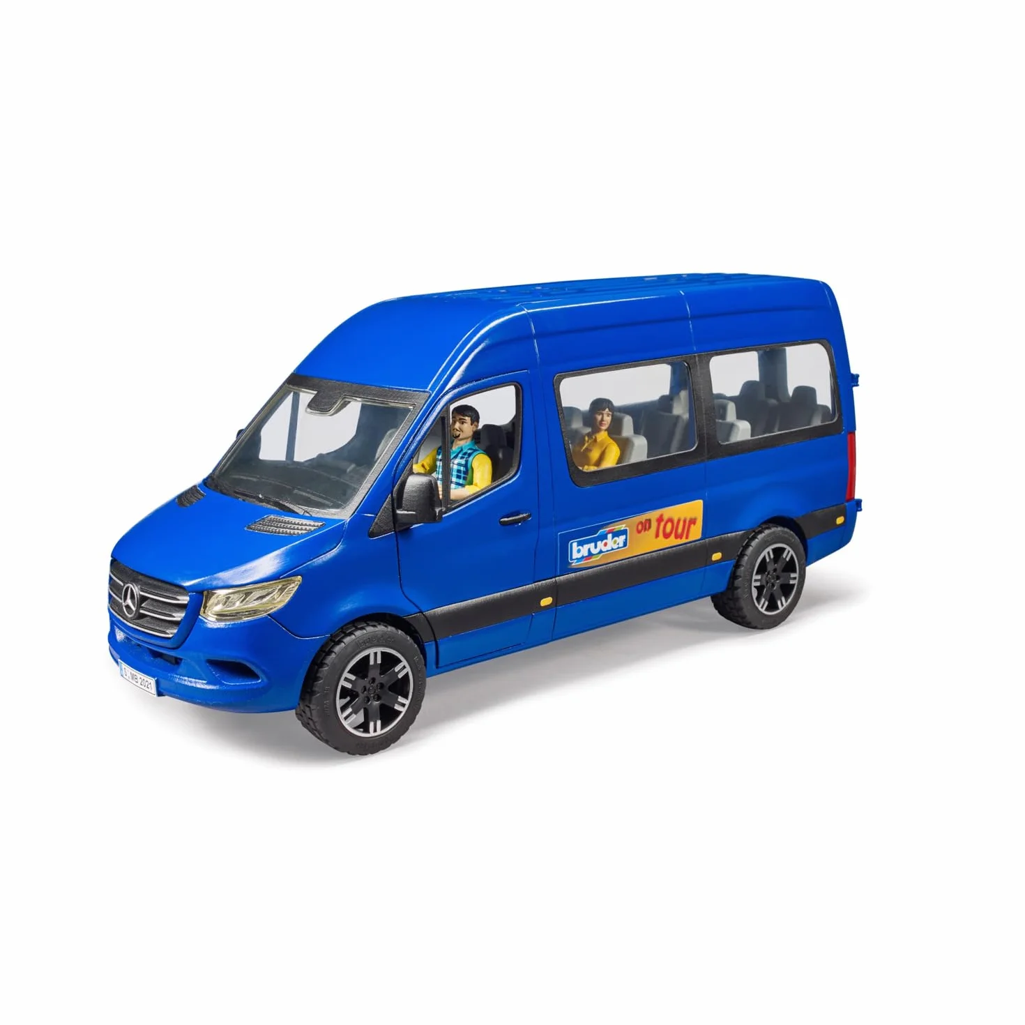 bruder 02670 - MB Sprinter Transfer z kierowcą i pasażerem, pojazd, autobus, transporter, zabawkowa figurka