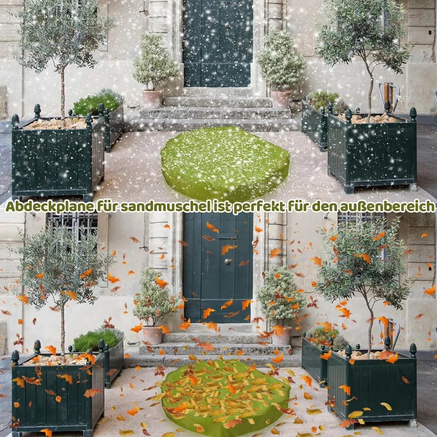 BEIMEIII Osłona piaskownicy 100 x 15 cm, okrągła plandeka typu S, wodoszczelna, z pokrywą, piaskownica, muszla do muszli wodnych i piasku