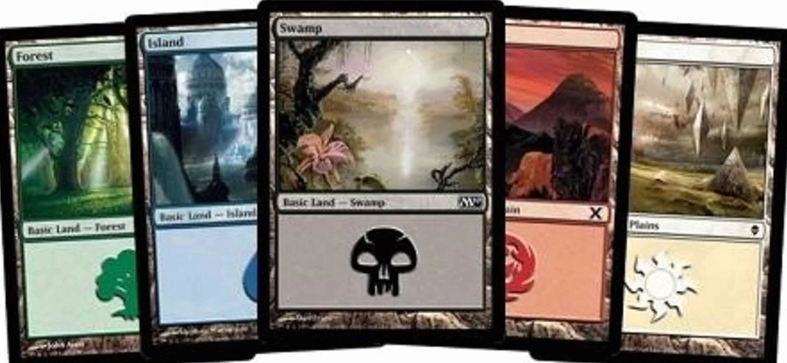 500 Magic: The Gathering Basic Lands - 100 sztuk każdego typu ziemi (równiny, wyspy, bagna, góry, lasy)