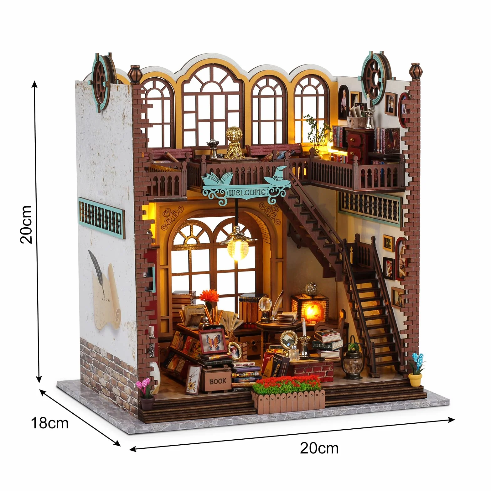Cuteefun Książka Nook DIY, 3D drewniane puzzle książka ogon, półka do książki Nook, zestaw do samodzielnego wykonania, dekoracja pokoju dla dorosłych, zestaw na urodziny, Boże Narodzenie (magiczna