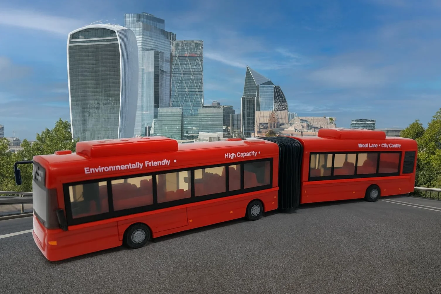 PLAYJOCS GT-6258 autobus miejski, 41 cm - model samochodu do gier w skali