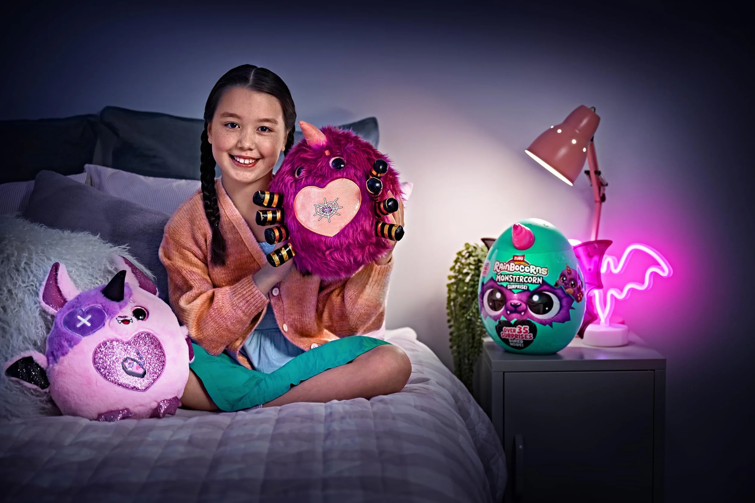 Rainbocorns ZURU Monstercorn Surprise, szczur od ZURU Surprise Unboxing miękka zabawka, fantazyjne prezenty dla dziewcząt, fantazyjna zabawa z akcesoriami do noszenia (szczur)