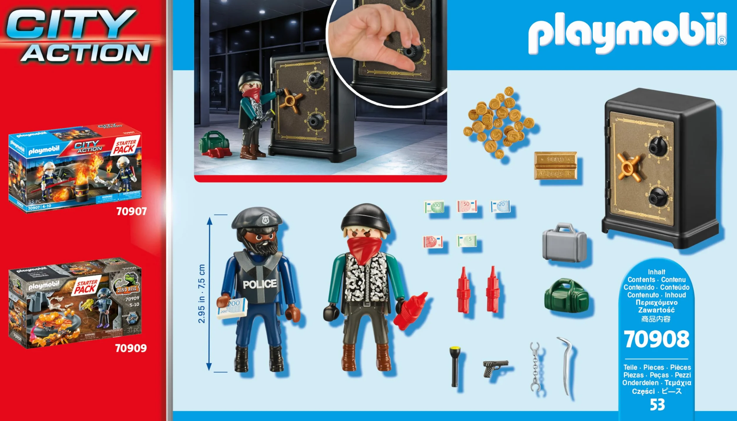PLAYMOBIL City Action 70908 Starter Pack Włamanie do sejfu, od 4 lat