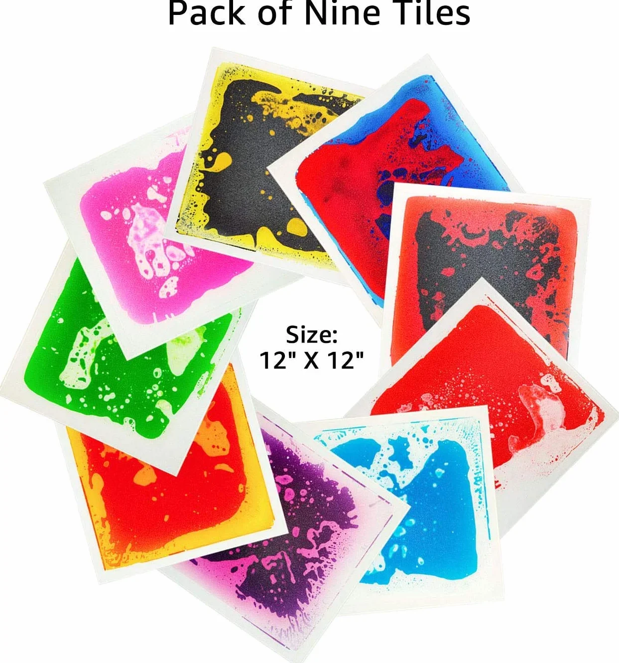 Art3d Azulejos de piso líquido sensorial para niños, niños pequeños, adolescentes, sala de juegos, piso de baile (30 x 30 cm, 9 unidades)