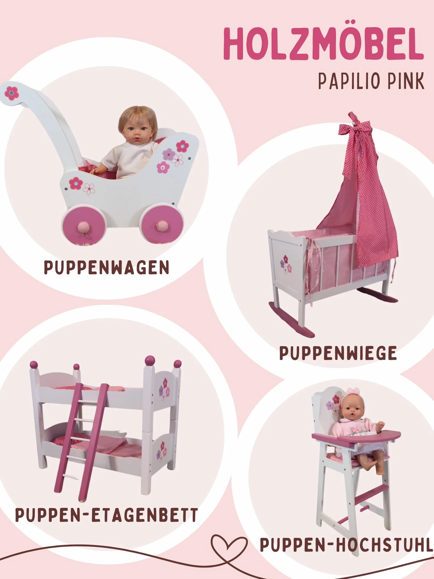 CHIC 2000 Bayer Doll Fiori Bianco Design Wysokie krzesło