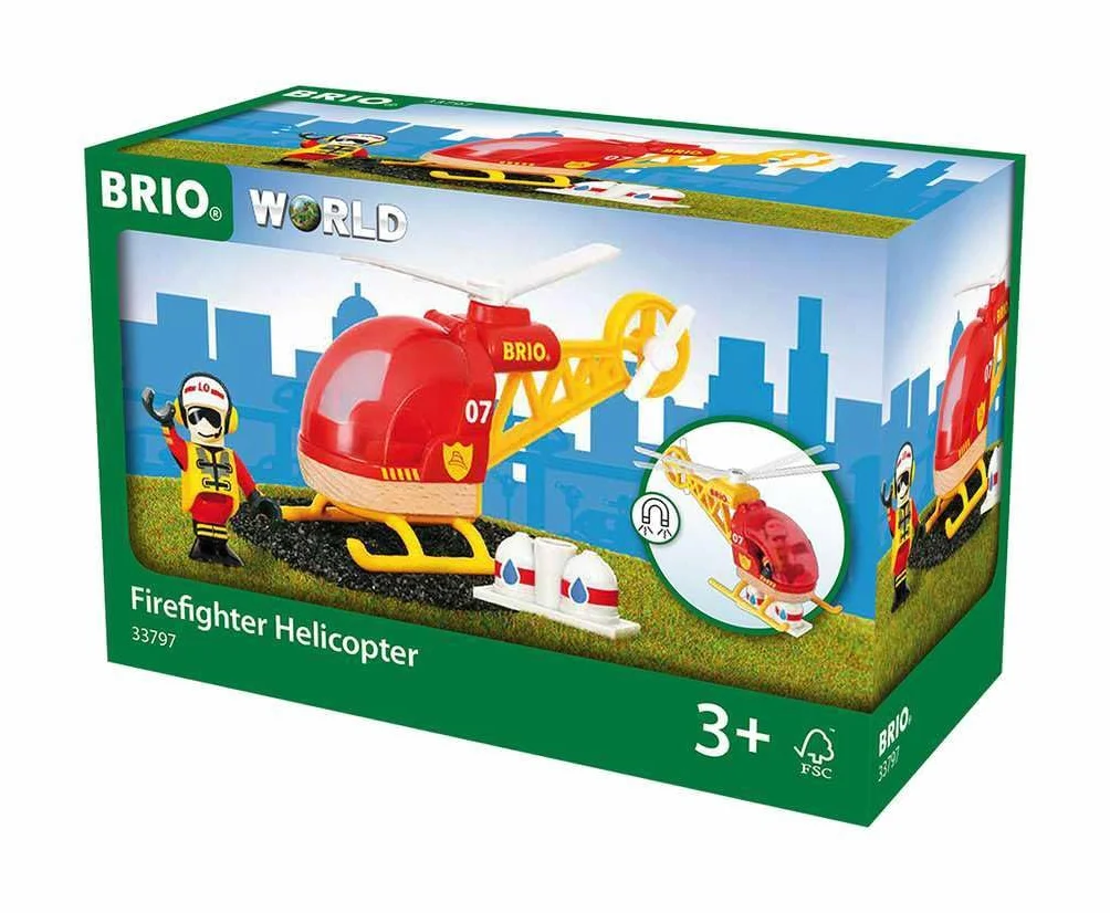 Brio 63379700 Helikopter Straż Pożarna (63379700) Bezpieczna Zabawka Dla Dzieci Powyżej 3 Lat,Kolorowy