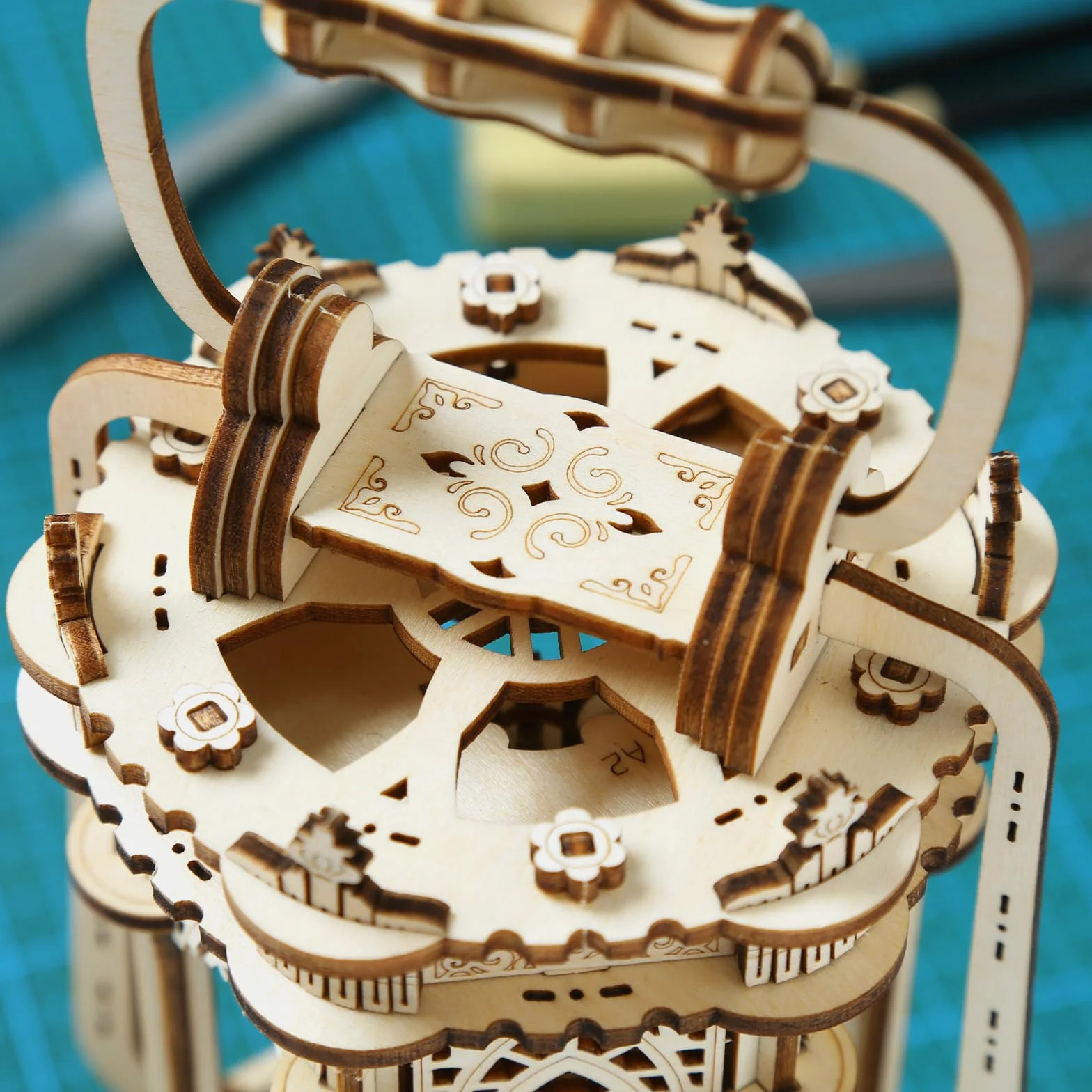 Cuteefun 3D drewniany zestaw modeli dla dorosłych, latarnia ręczna, mechaniczny zestaw konstrukcyjny, prezent na urodziny, Dzień Ojca, Boże Narodzenie