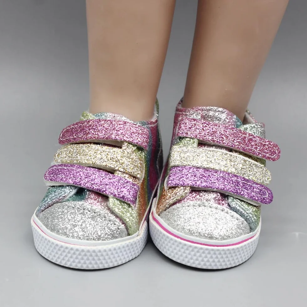 10 par 18-calowych butów dla lalek, BOSOIRSOU 7 cm, buty do tańca, sandały, codzienne buty płócienne, odpowiednie do 45 cm, lalka amerykańska dziewczyna akcesoria