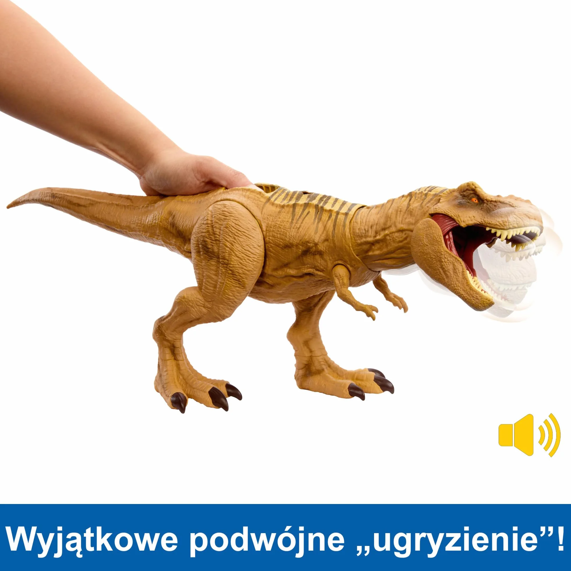 Mattel Jurassic World T-Rex Polowanie i atak Figurka dinozaura HNT62