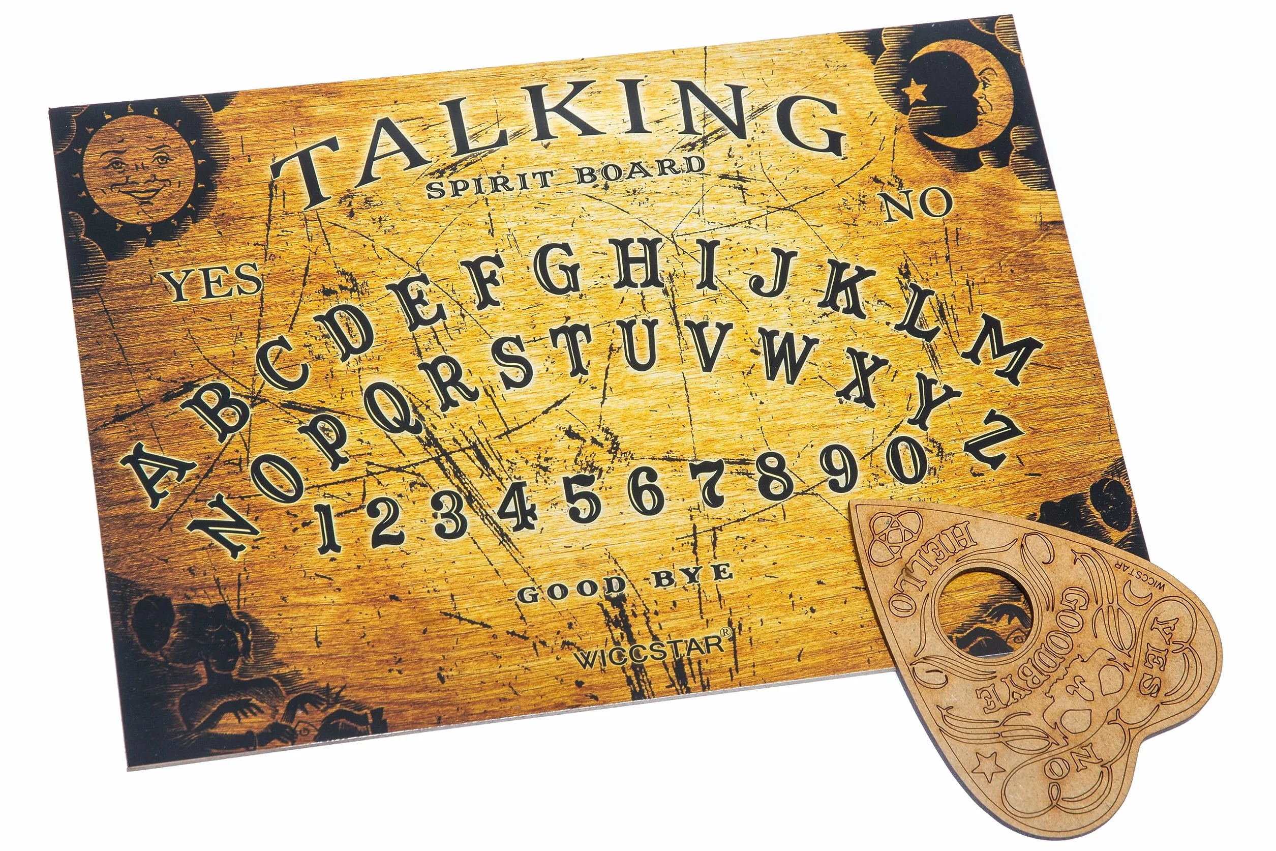 Drewniana deska Ouija – deska czarownicy ze szczegółową instrukcją (może nie być dostępna w języku polskim)