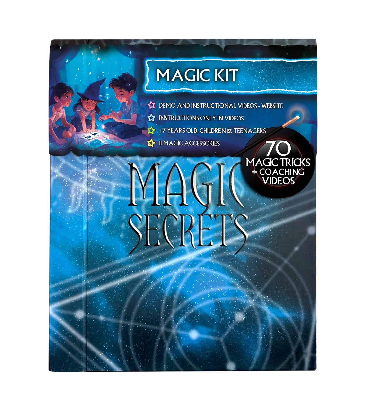 LUGY Magic Secrets-Luksusowy Zestaw Magiczny z pełnym wyposażeniem–Poziom średnio zaawansowany lub zaawansowany dla dzieci w wieku od 9 Lat i Dorosłych-Niesamowity Zestaw Sztuczek Magicznych z kartami