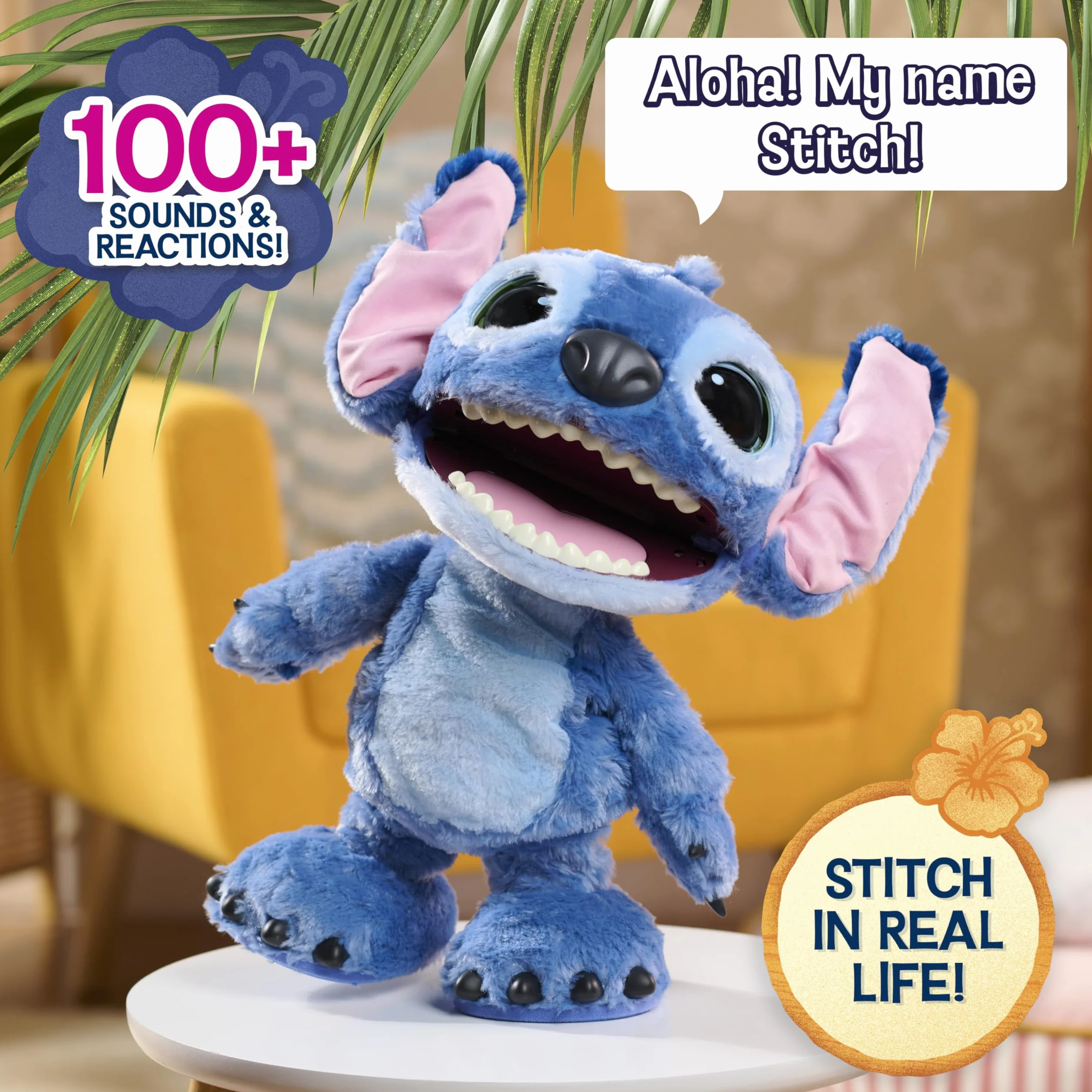 Disney Ultimate Stitch Interactive 17" Plush Toy, 100+ Sounds & Reactions, Inspired by Disney’s Live-Action Film, New Movie Toy for Fans, Girls, Boys, Kids 3+ by Just Play