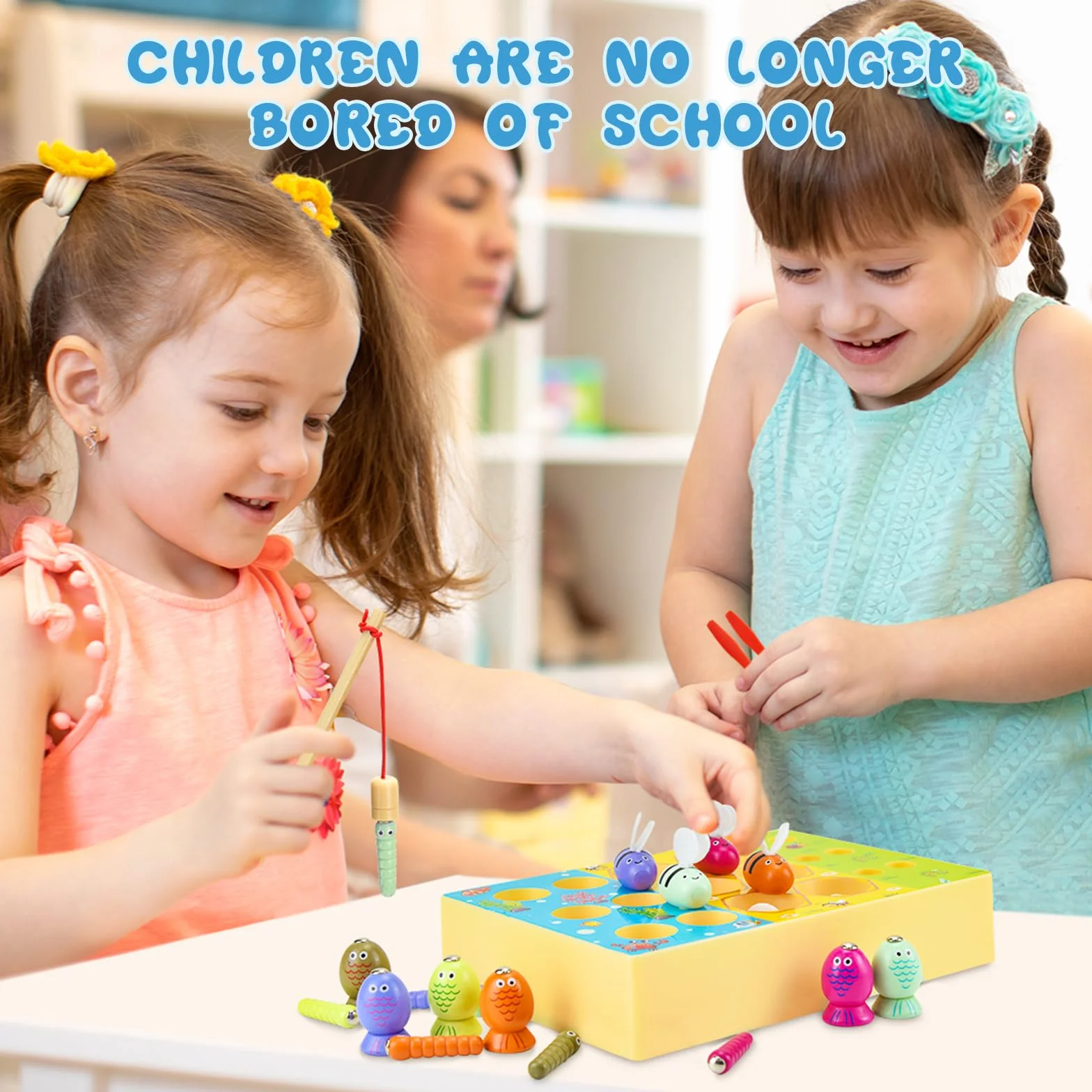 Montessori zabawka magnetyczna wędkarska dla dzieci od 2 lat, motoryczna małe prezenty