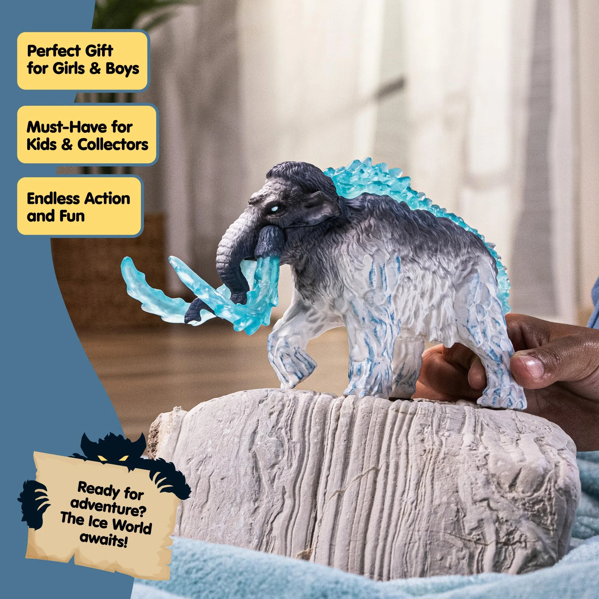 schleich ELDRADOR CREATURES | Mamut lodowy 70829 | Potwór ELDRADOR z ruchomymi kłami |Świetny prezent dla dziewczynek i chłopców | Zabawka od 7 lat | 9 x 16 x 11 cm