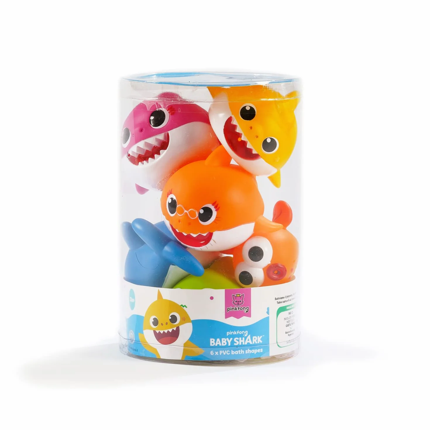 S.O.D Baby Shark Zabawki Do Kąpieli, Wielokolorowy, 6 Sztuk, 48821