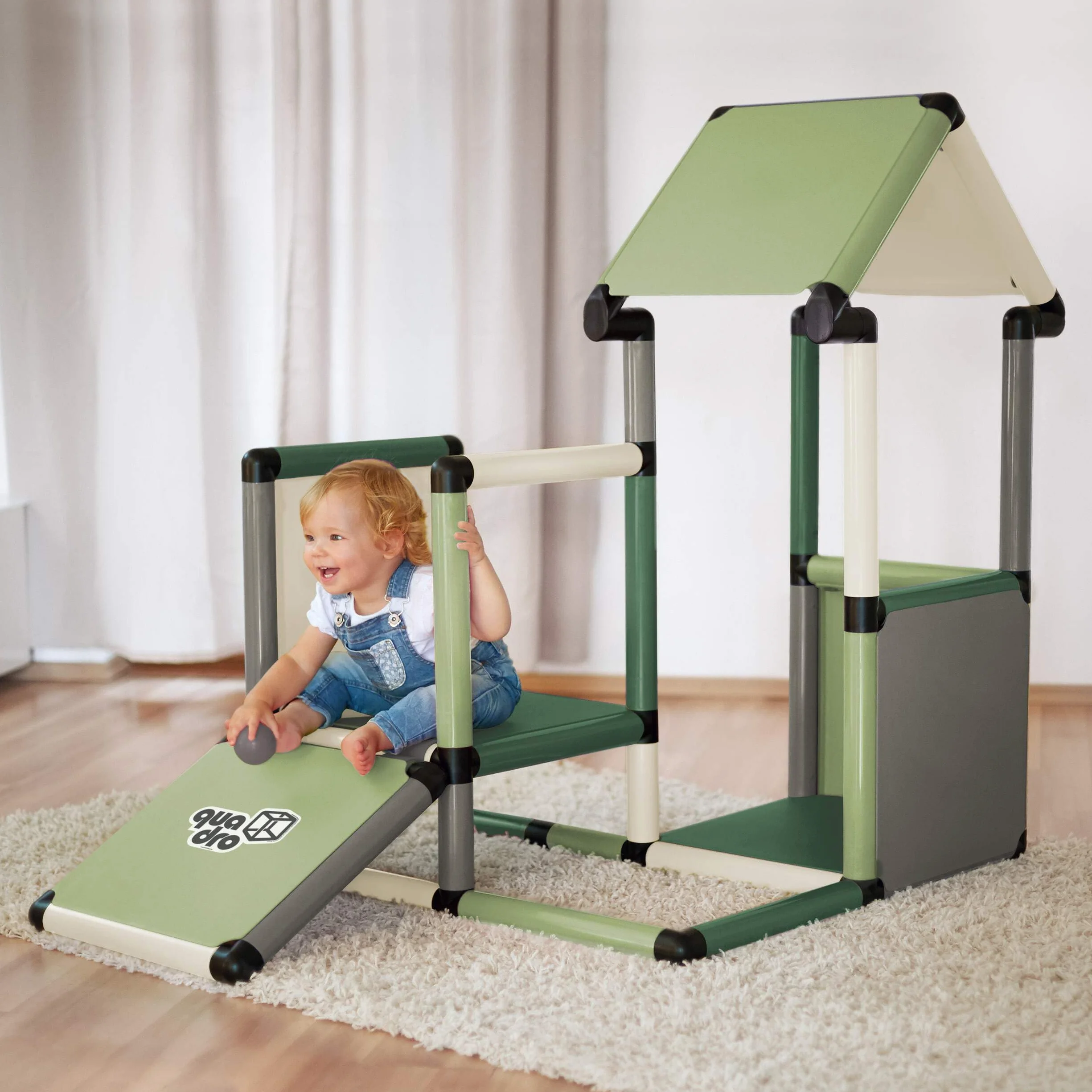 Quadro Adventure Home zestaw – Modułowa wspinaczka dla niemowląt i małych dzieci, 26 modeli, od 6 miesiąca, do domu i ogrodu, 220 elementów, TÜV-cert.