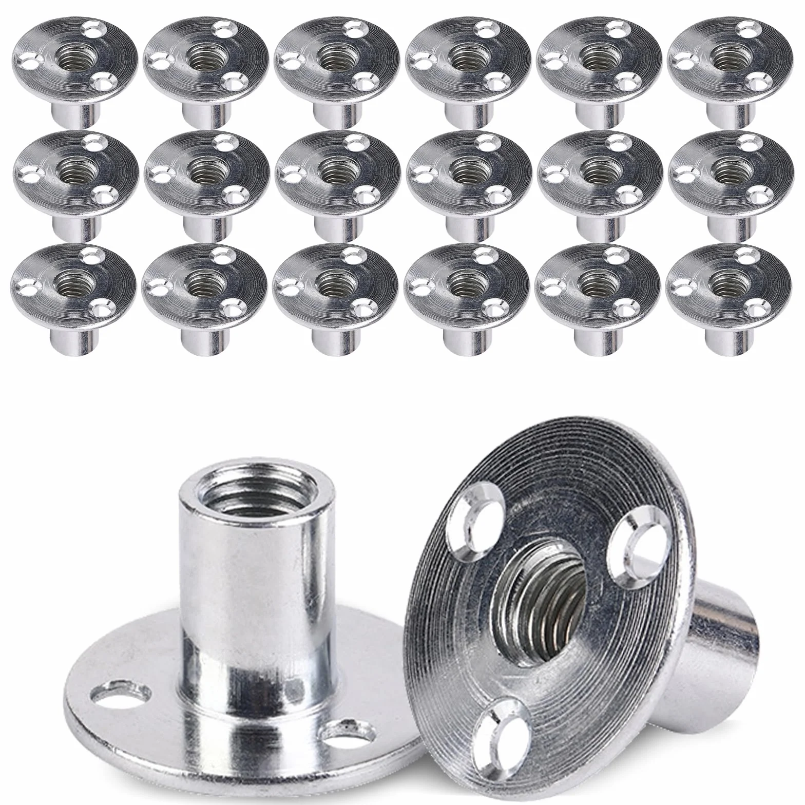 20 sztuk nakrętek M8, nakrętki kołnierzowe do mocowania mebli łączących (M8 x 37 x 2,5 mm)