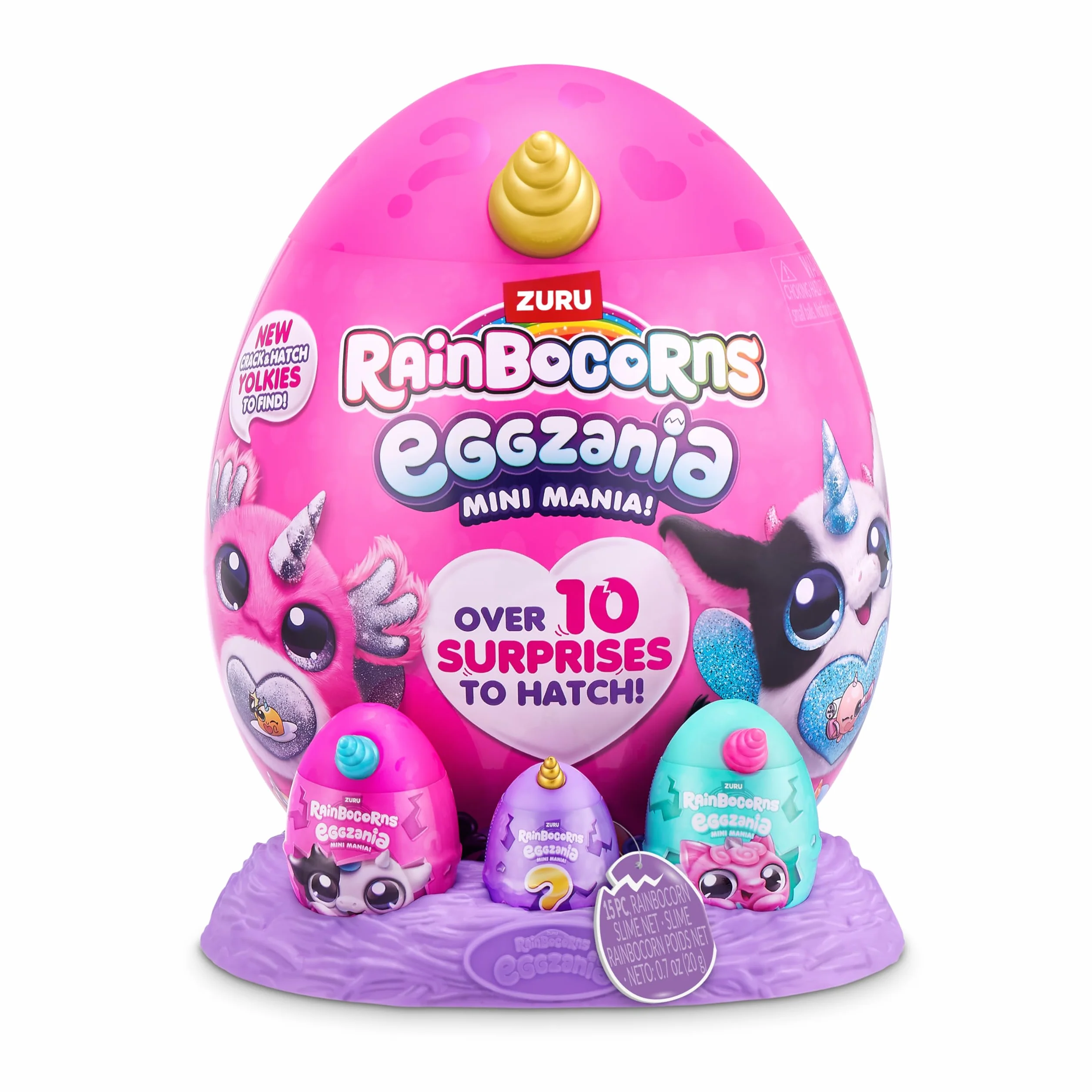Rainbocorns Eggzania Mini Mania, Panda, by ZURU Plush Surprise Unboxing z miękką zabawką dla zwierząt, pomysł dla dziewczyn z wyobrażoną zabawą (Panda)
