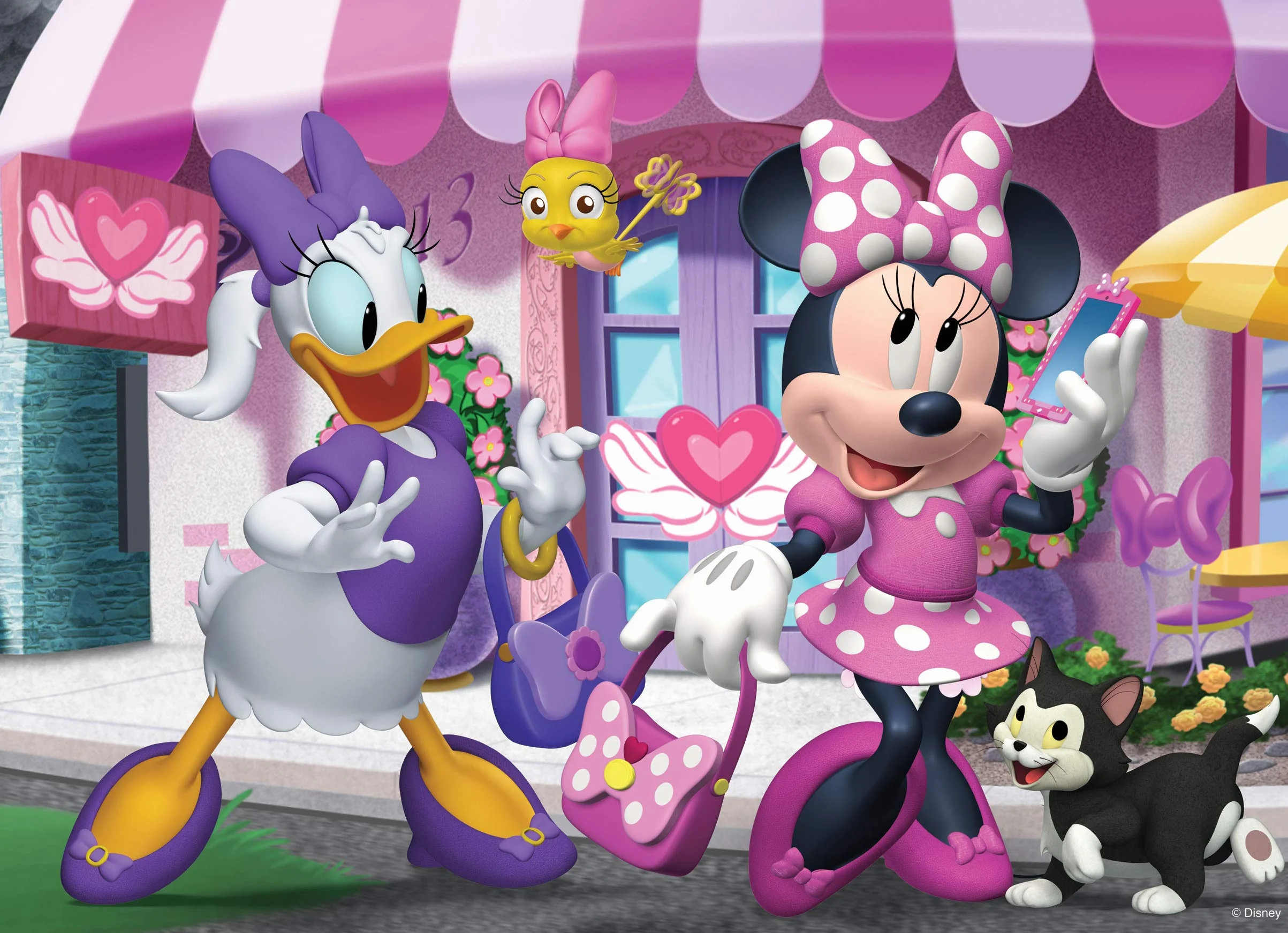 Lisciani Puzzle Maxi Floor para niños de 35 piezas 2 en 1, Doble Cara con reverso para colorear - Disney Minnie 74136