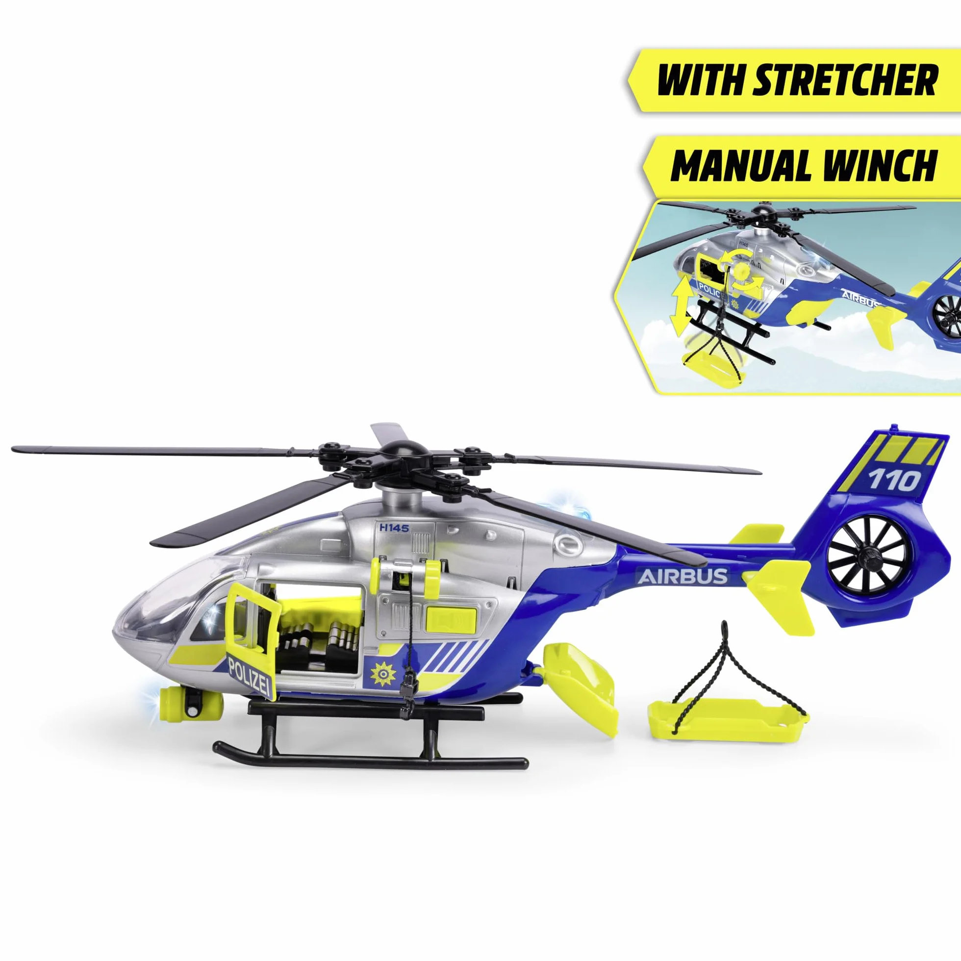 Dickie - SOS Helikopter 36cm - Blade obrotowe 36cm - Wciągarka mobilna - 203716028038