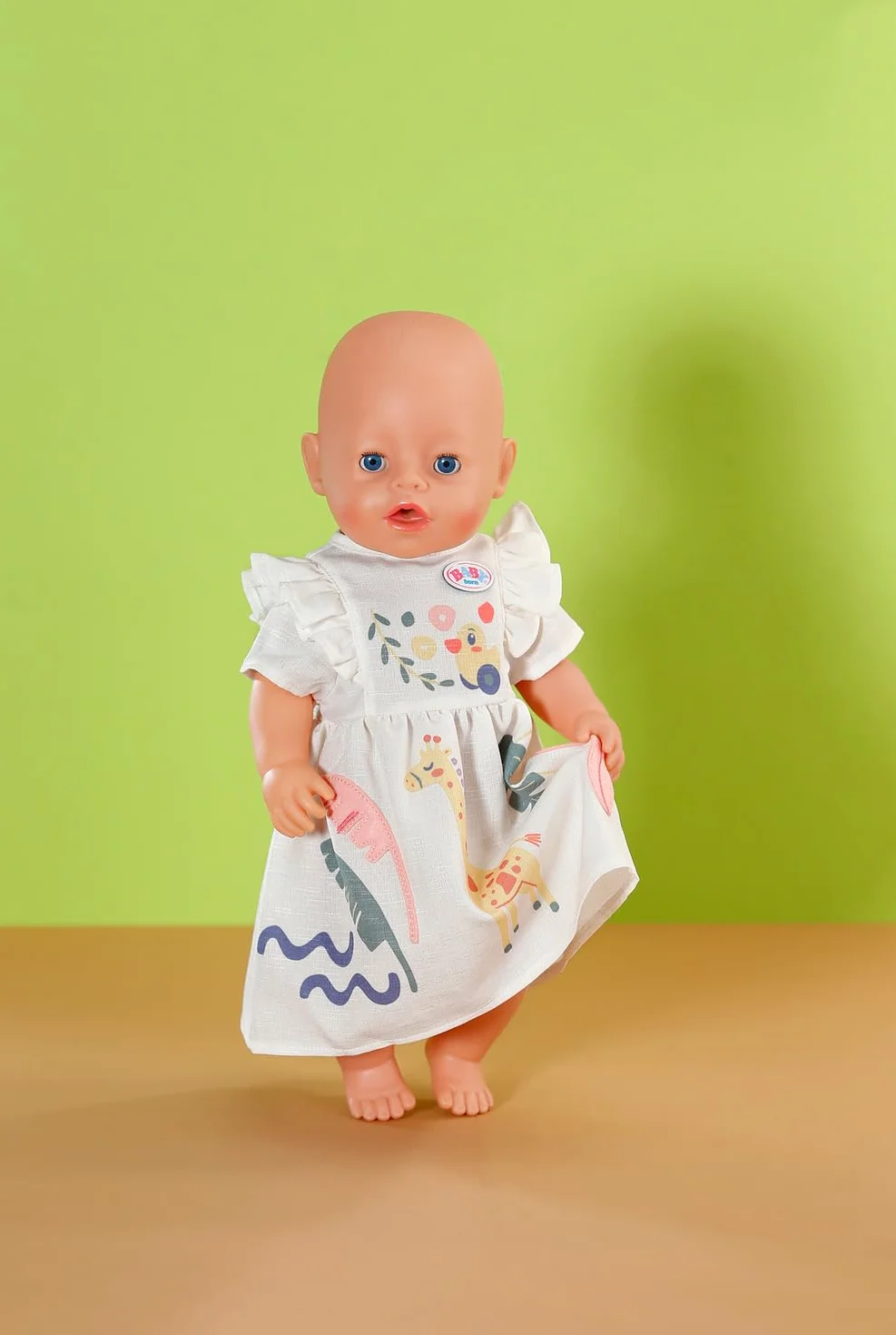 BABY born jurk met jungle ule & giraffenprint - Hoogwaardige poppenaccessoires - Kleding geschikt voor 43 cm poppen