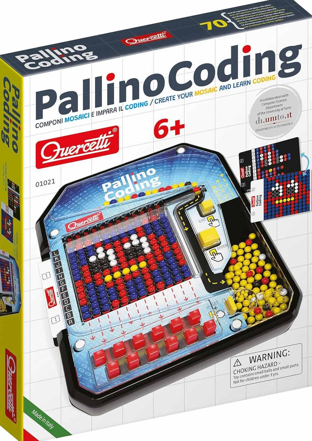 Quercetti - 1021 Pallino Coding STEM Learning and Coding for Kids Multicolour 1021
