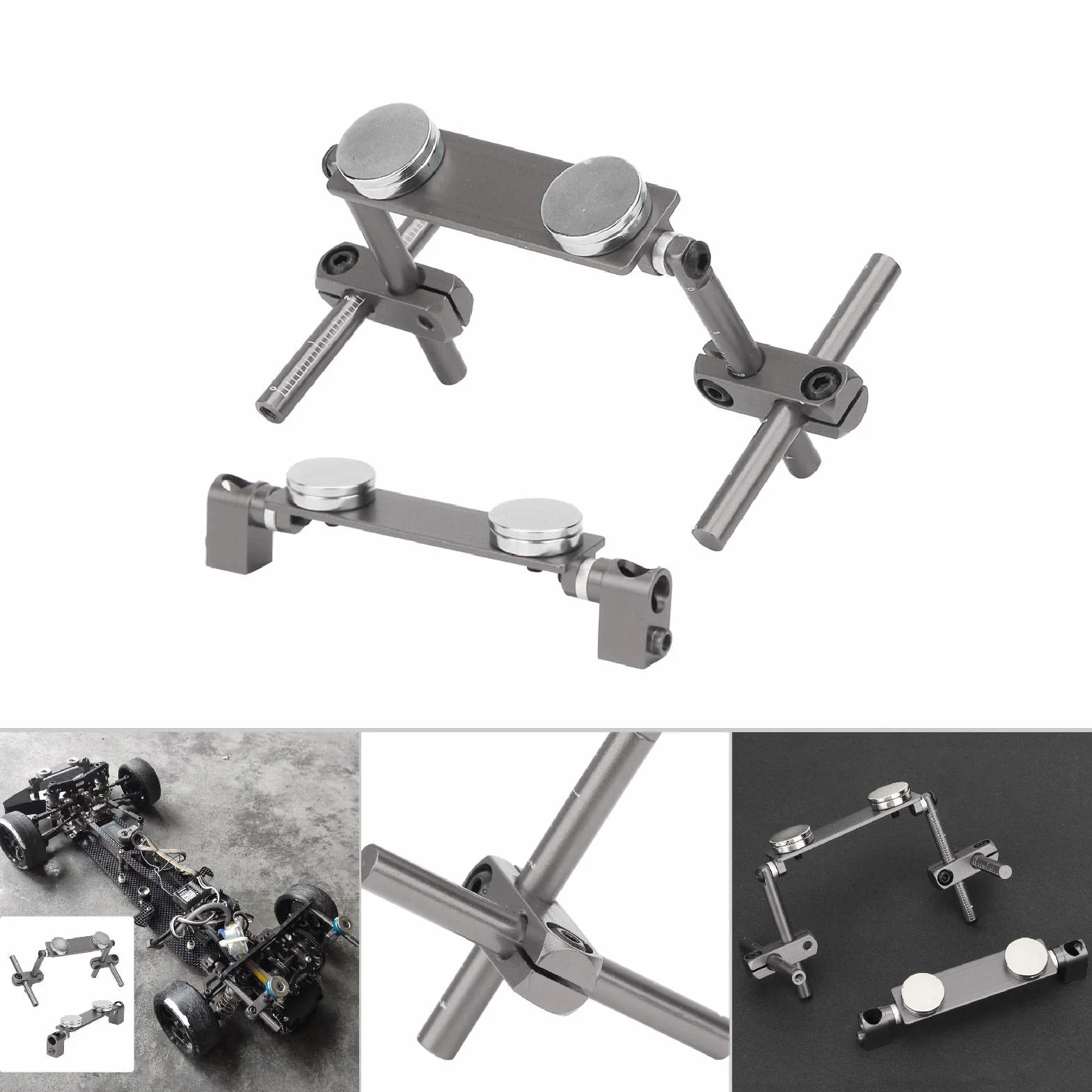 Aluminiowy Magnetyczny Uchwyt na Karoserię do RC Zestaw Montażowy (Tytan)