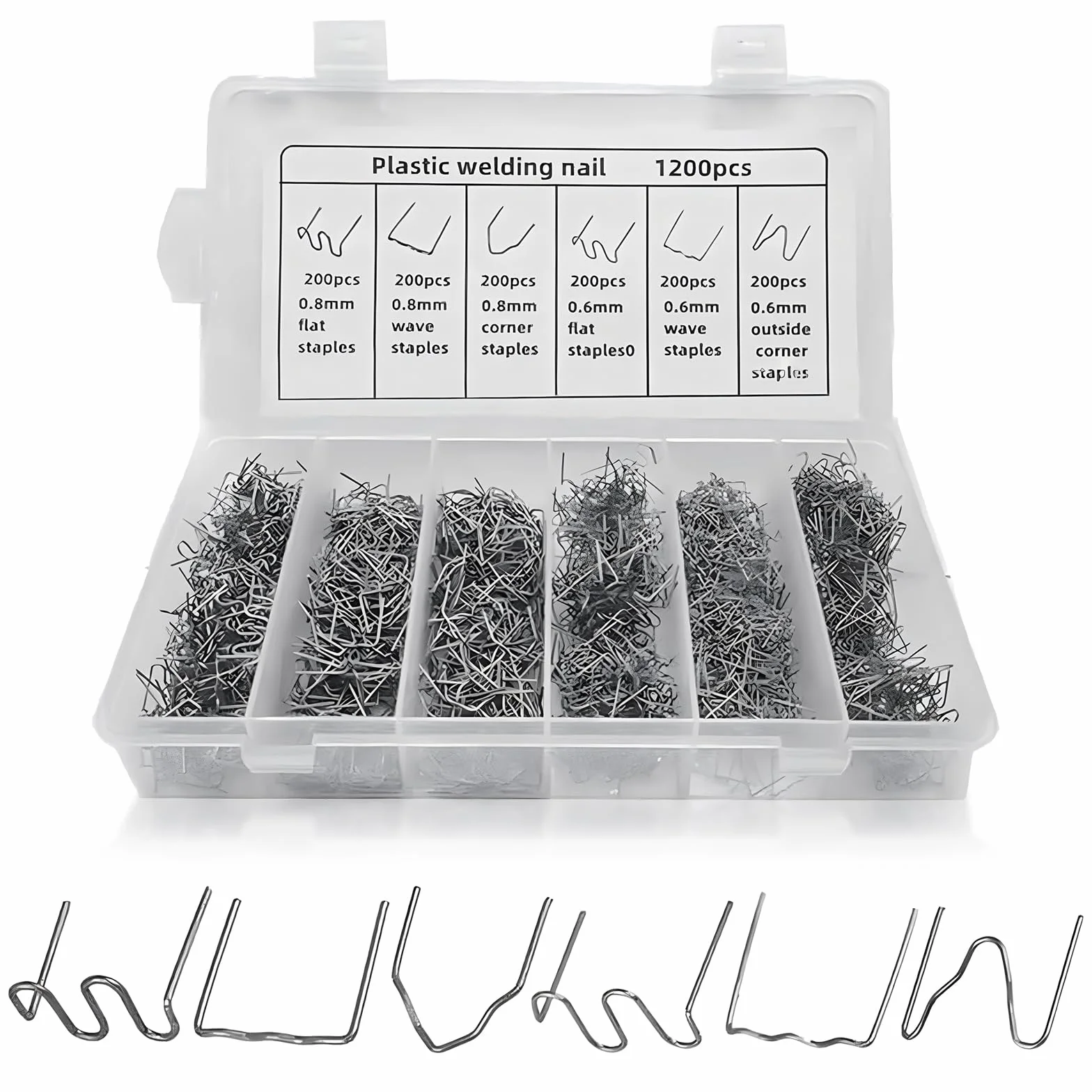 Zszywki do spawania tworzyw sztucznych, HPiano 1200 sztuk zszywki faliste, zszywki do tworzyw sztucznych, naprawa spawalnicza, zszywki falowe, zszywacze plastikowe do naprawy samochodów