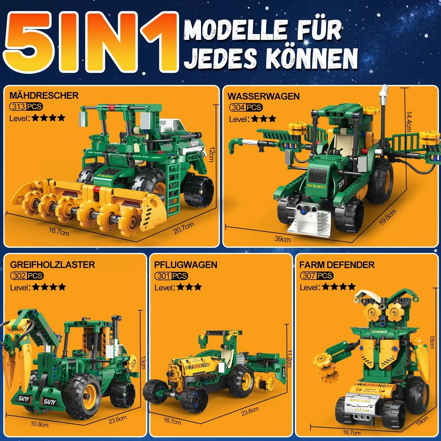 Technologia robota dla dzieci, 5 w 1, zestaw montażowy z aplikacją i zdalnym sterowaniem RC Technic Robot / ciągnik / kombinator / wózek wodny, 313 sztuk RC programowalny prezent dla dzieci 5 6 7 8 10
