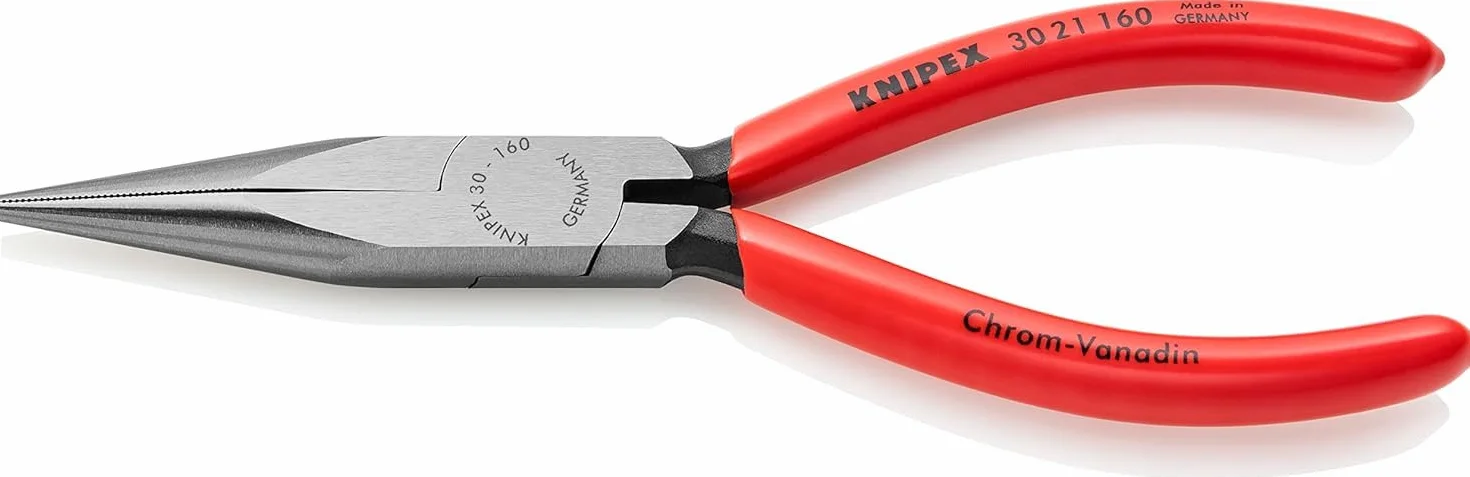 KNIPEX Szczypce płaskie wydłużone z tworzywa sztucznego, powlekane 160 mm, 30 21 160