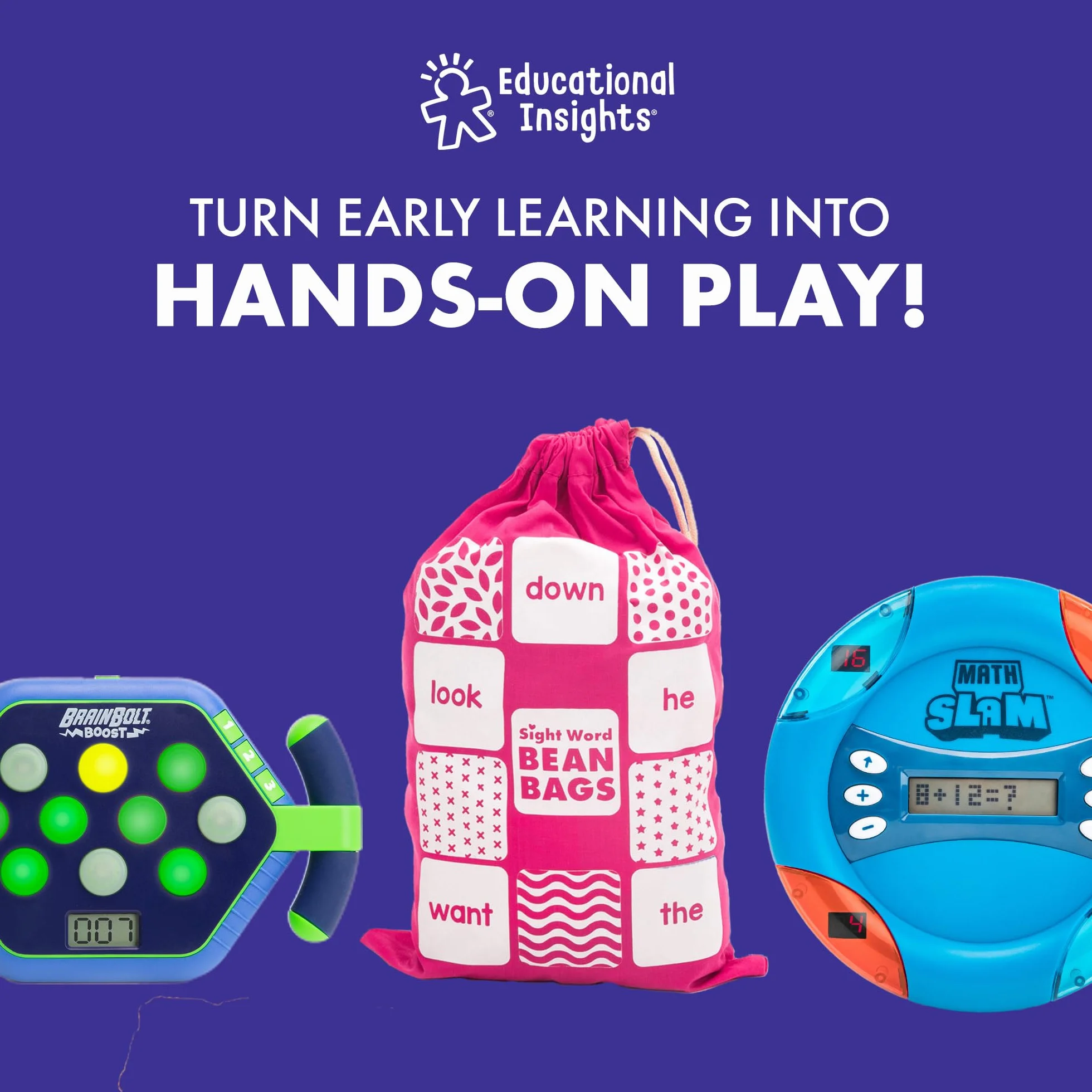 Learning Resources Sight Word Slam, wiek 5+, nauka ponad 185 wizualnych w języku angielskim, 2 tryby, elektroniczna gra słowna dla 1 gracza, gry fonetyczne, wielokolorowe, EI-8434