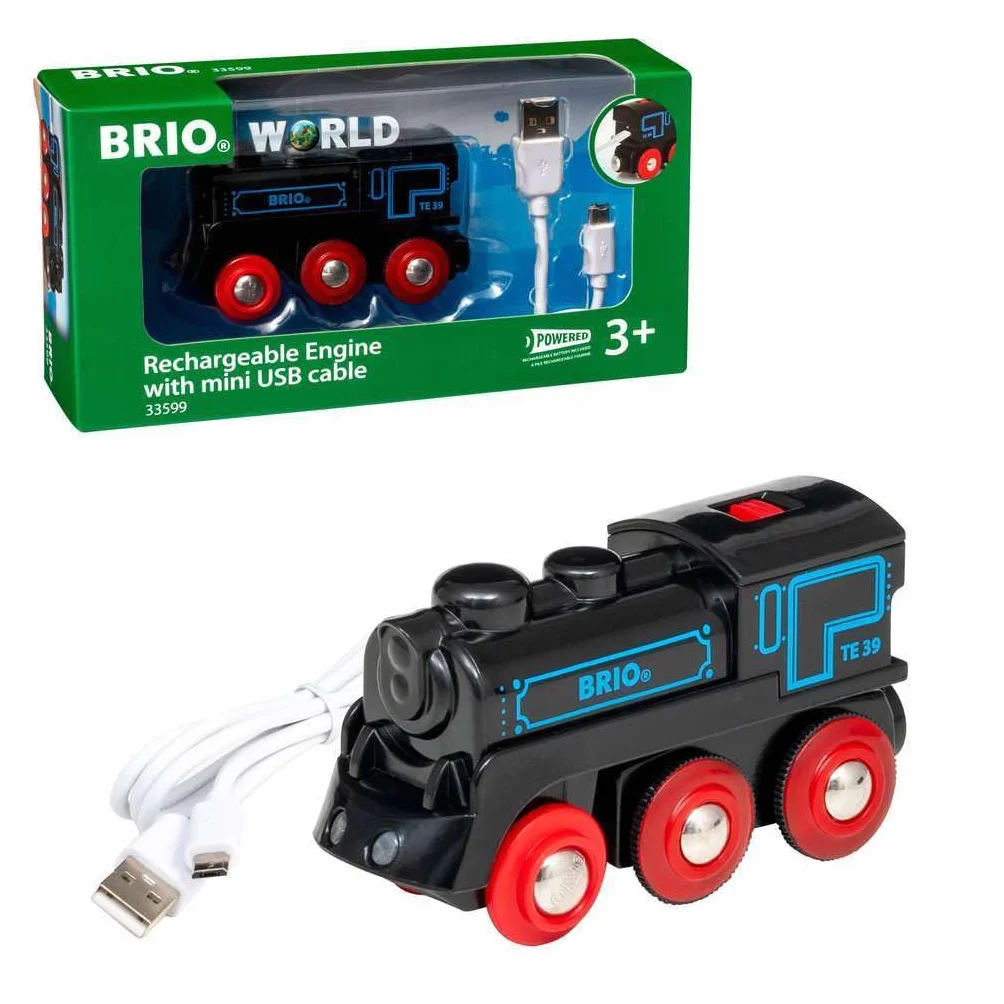 Brio 63359900 Klasyczna Lokomotywa Z Usb (63359900) Bezpieczna Zabawka Dla Dzieci Powyżej 3 Lat