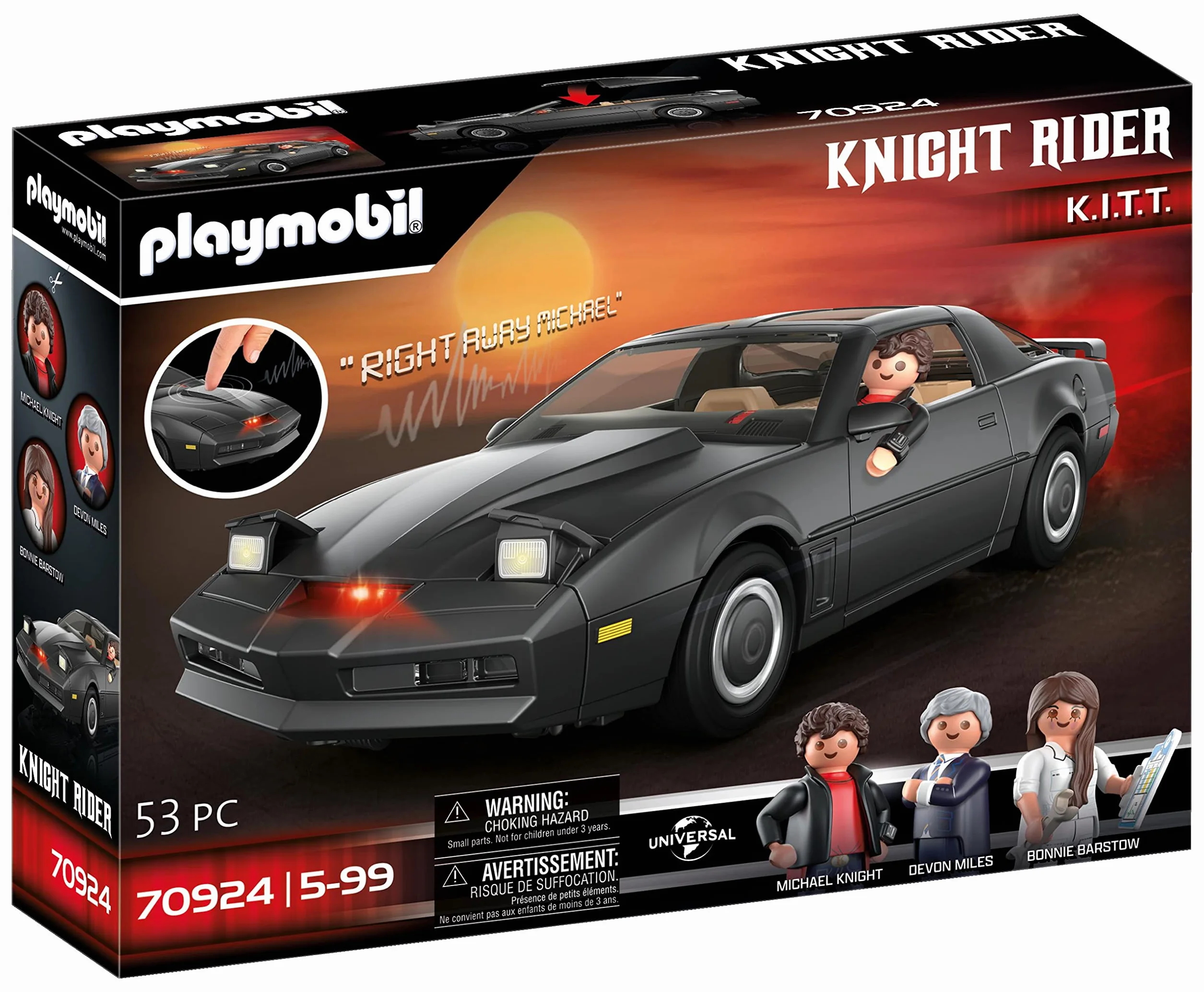 PLAYMOBIL 70924 Knight Rider - K.I.T.T., do kolekcjonowania i zabawy, od 5 lat