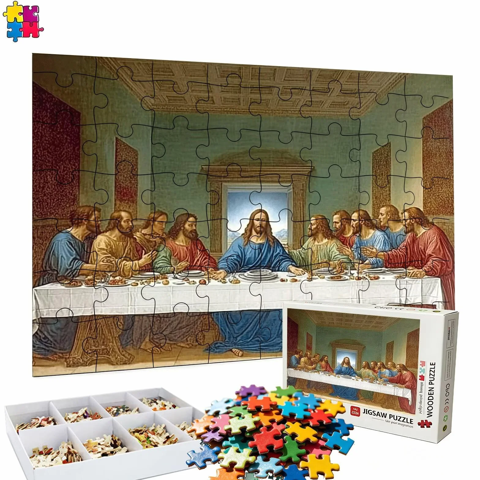 House The Last Supper Puzzle – 5000 puzzli dla dorosłych – tylna strona zawiera przewodniki z drukowanymi literami – elementy pasują do siebie przytulnie – drewniane puzzle dla dorosłych 150 x 100 cm