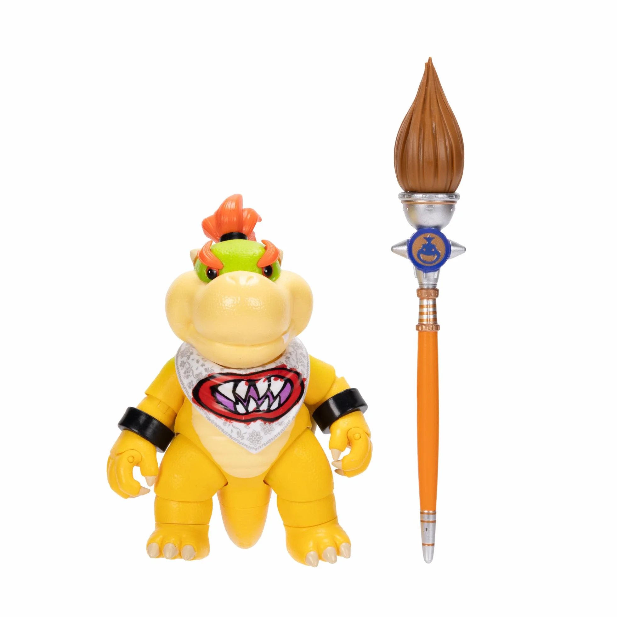 Figurka Bowser Jr. z filmu Super Mario Galaxy Movie, 5" / 12,7 cm, z akcesoriami, oficjalna licencja Jakks Pacific, 17 punktów artykulacji, w zestawie pędzel, dla dzieci w wieku 3+