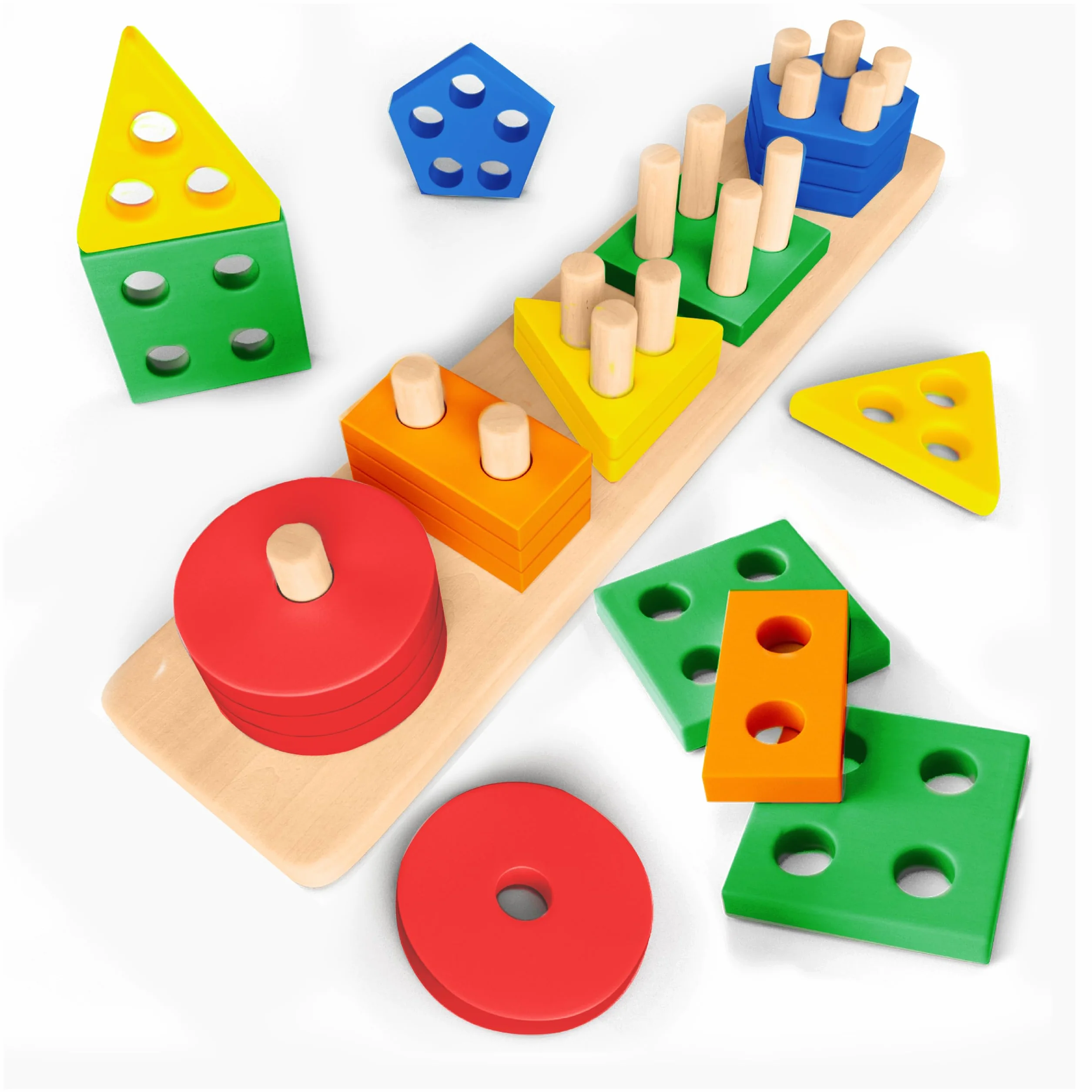Sweety Fox Gry Montessori 1 rok - zabawki aktywizujące i rozwojowe 1 2 3 lata - dziecko 1 rok Drewniane gry polegające na układaniu i sortowaniu - zabawka dla dzieci