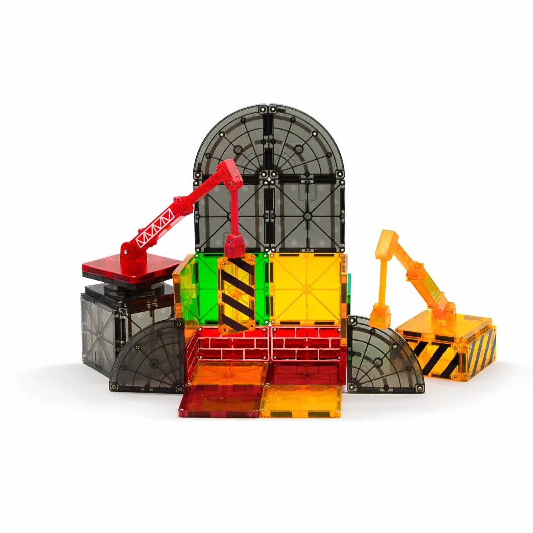 Magna-Tiles Budowniczy 32-częściowy zestaw, oryginalne magnetyczne płytki budowlane do kreatywnej zabawy otwartej, zabawki edukacyjne dla dzieci w wieku 3 lat + (32 sztuki) (21632)