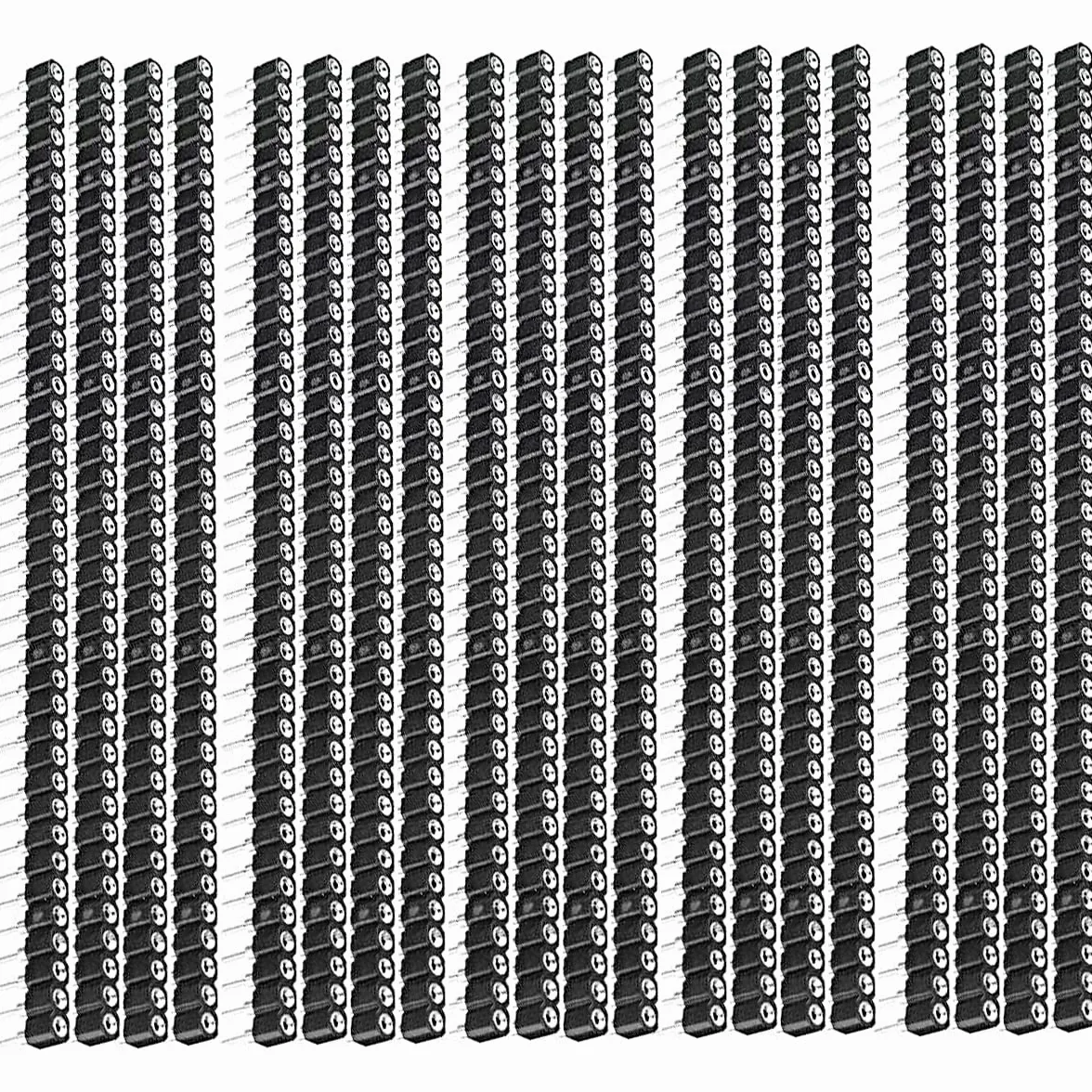 20 sztuk 2,54 mm okrągła głowica 40 pinów żeńskie cynowany nagłówek pinowy 1x40P 0,1 cala pojedynczy wiersz proste żeńskie złącze do płytki drukowanej, obwód IC eksperyment DIY
